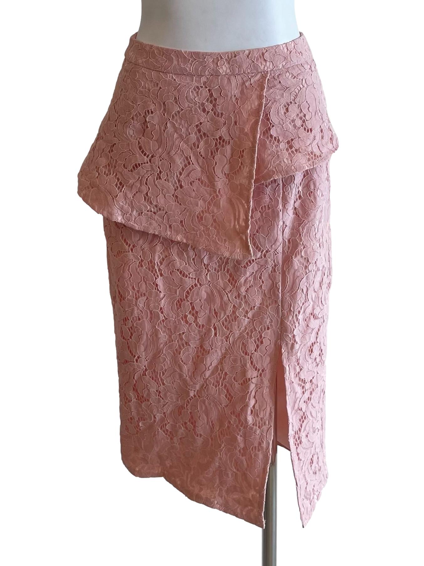 Flamingo Lace Peplum Tube Skirt