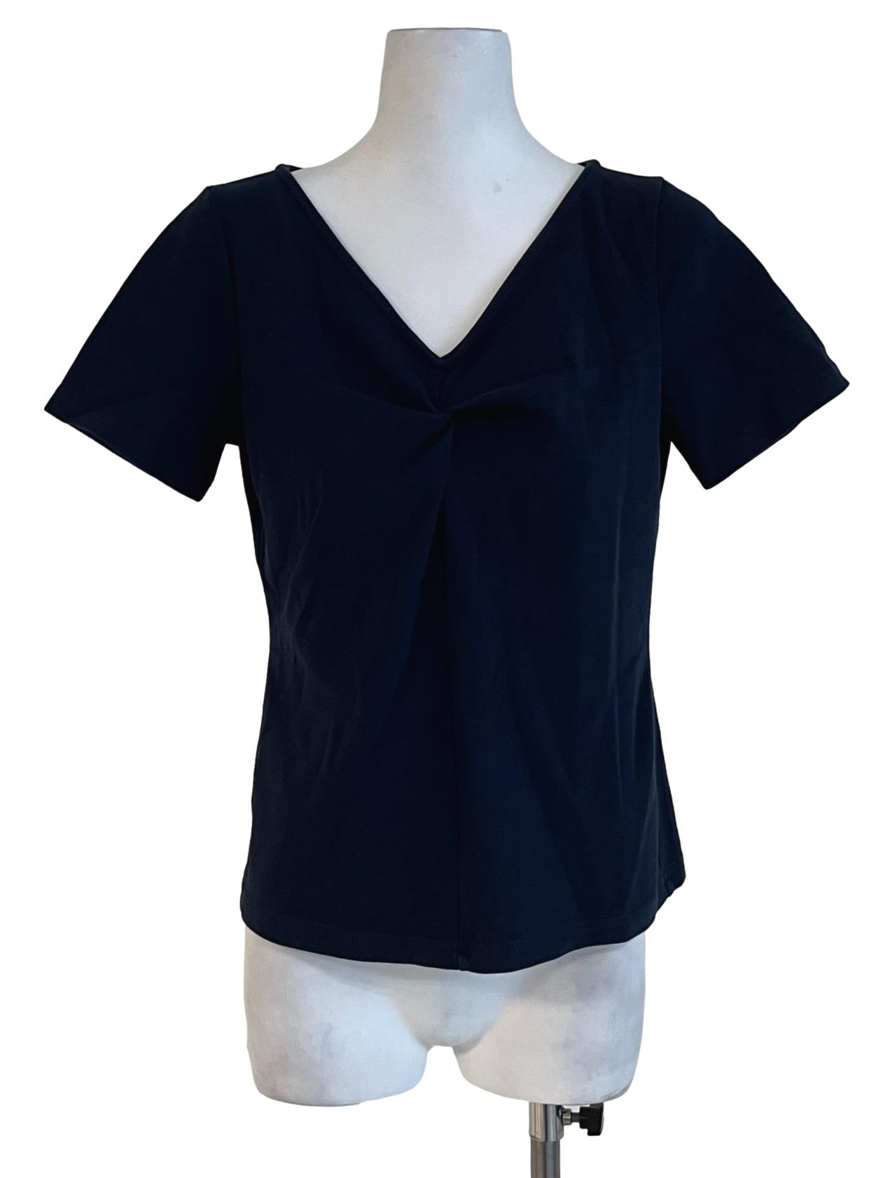 Navy Blue V-Neckline Blouse