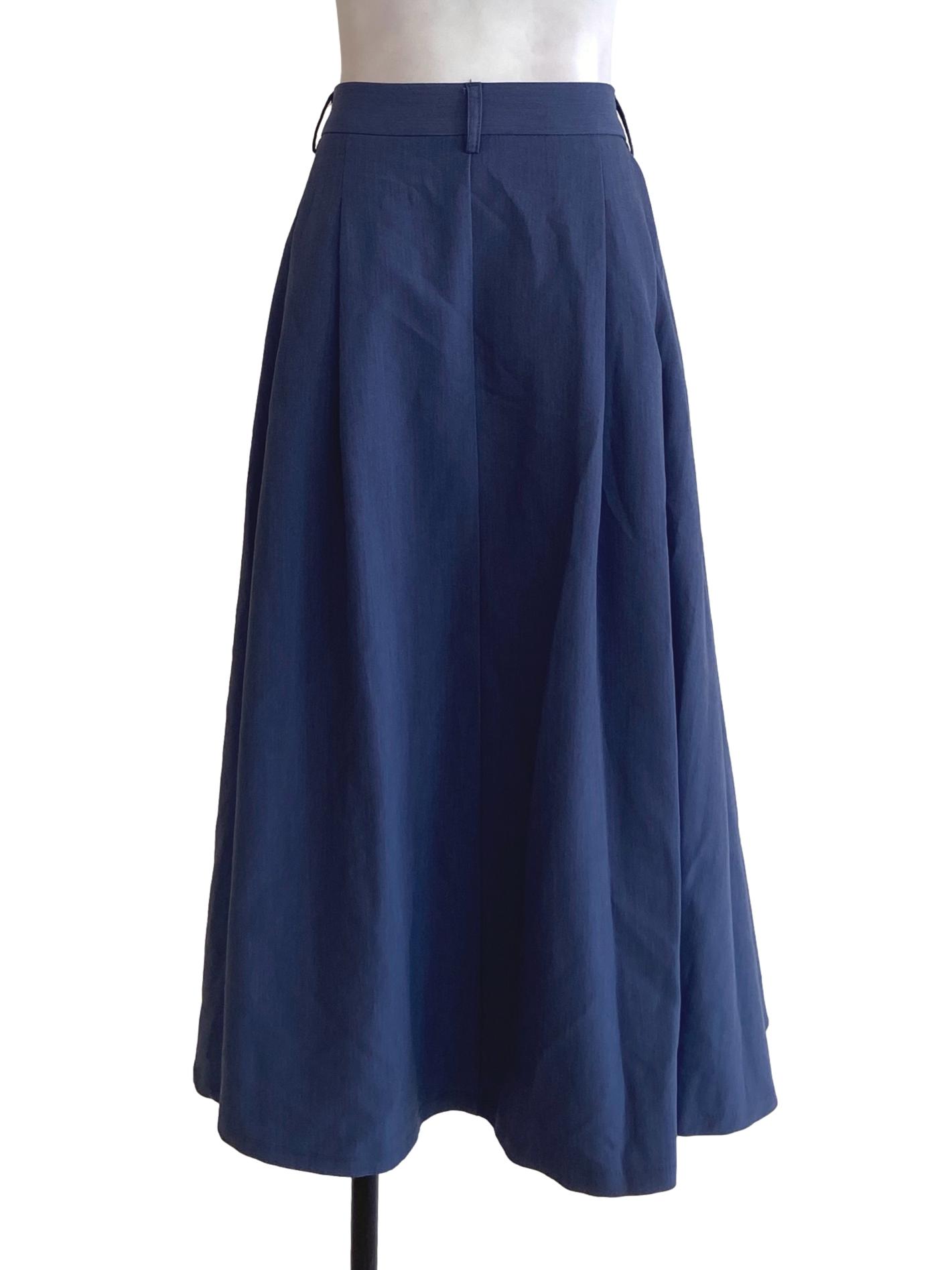 Navy Blue Twill A-Line Skirts