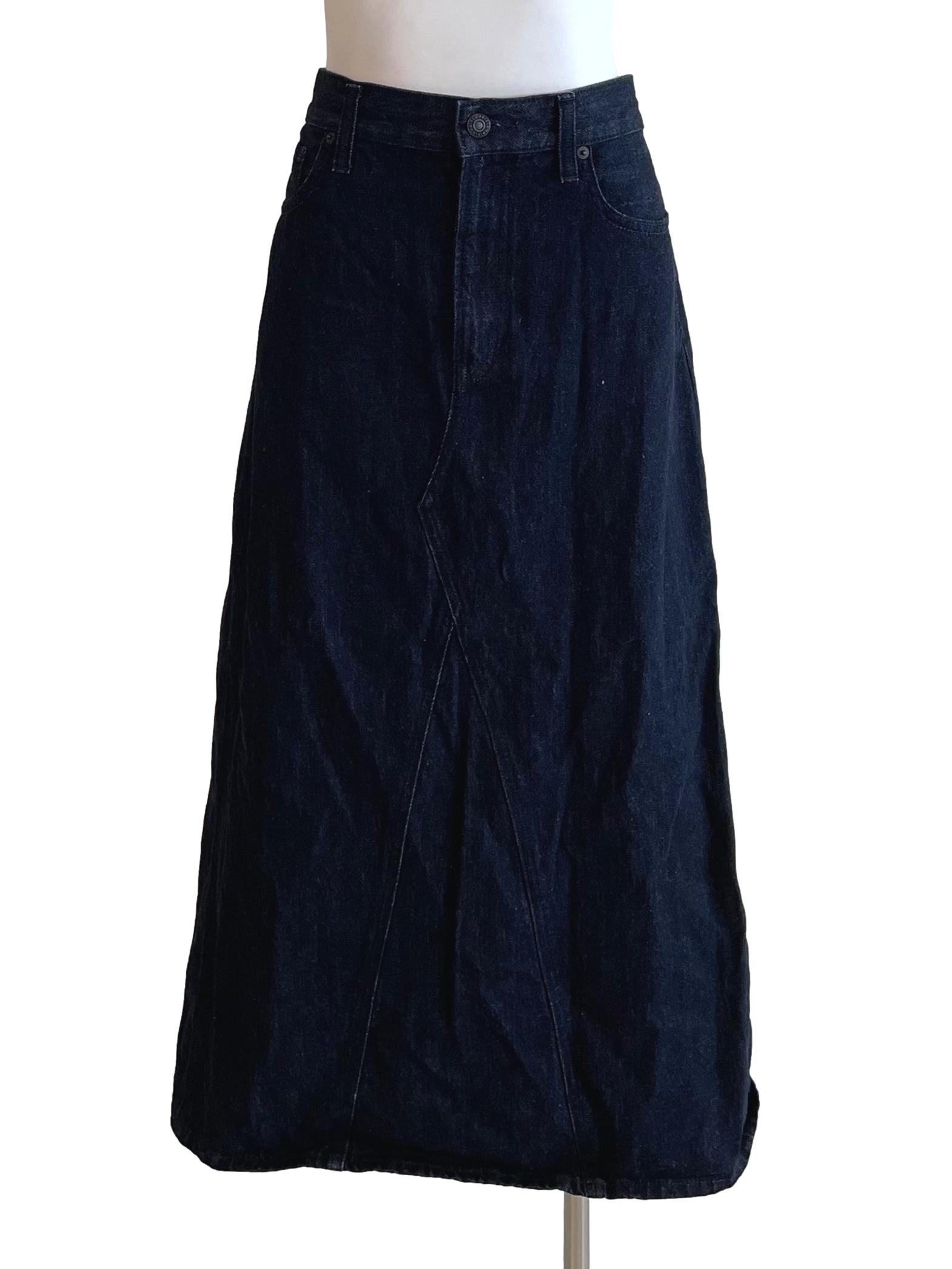 Deep Blue A-Line Denim Skirt