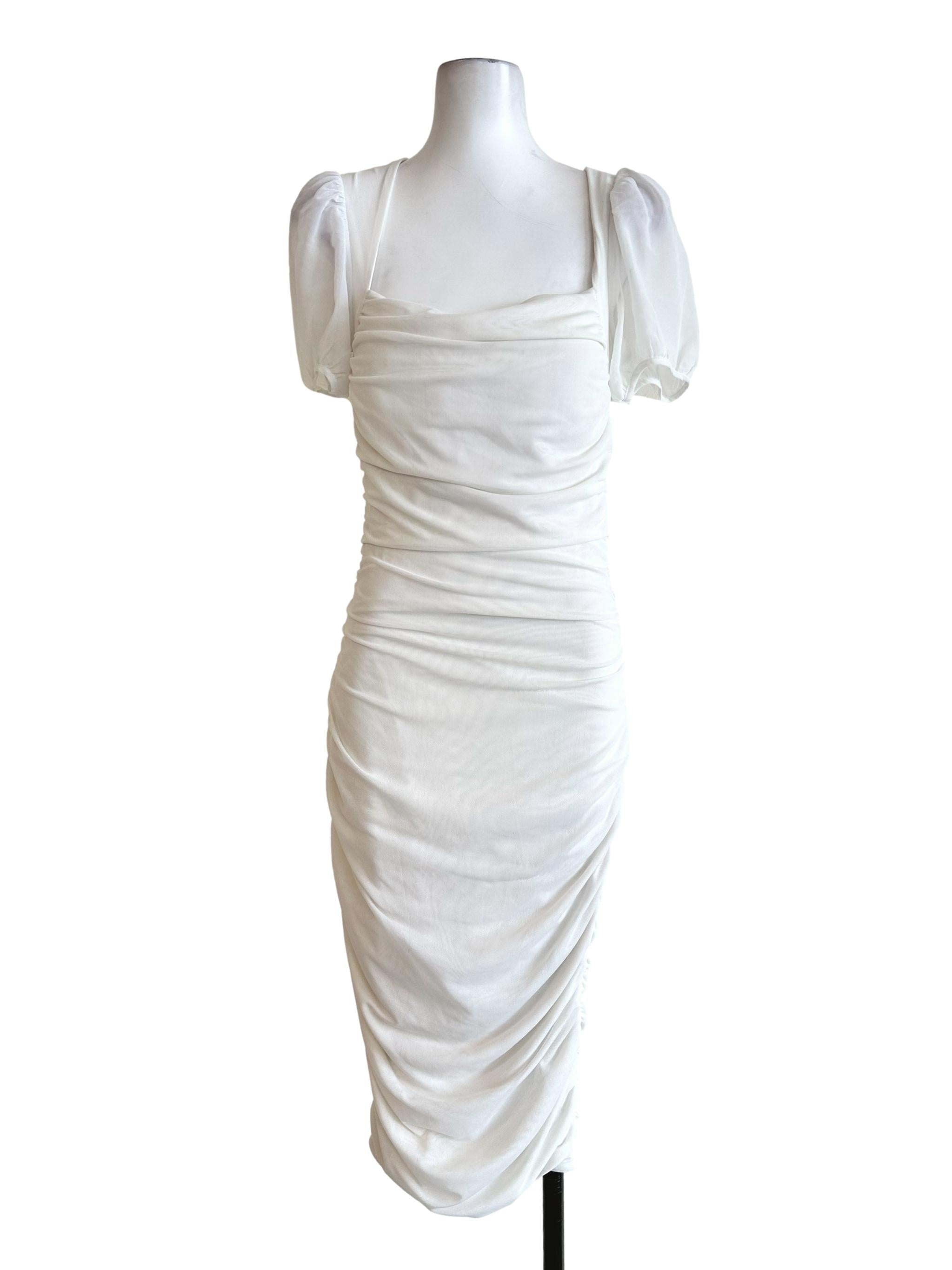Daisy White Padded Bodycon Dress