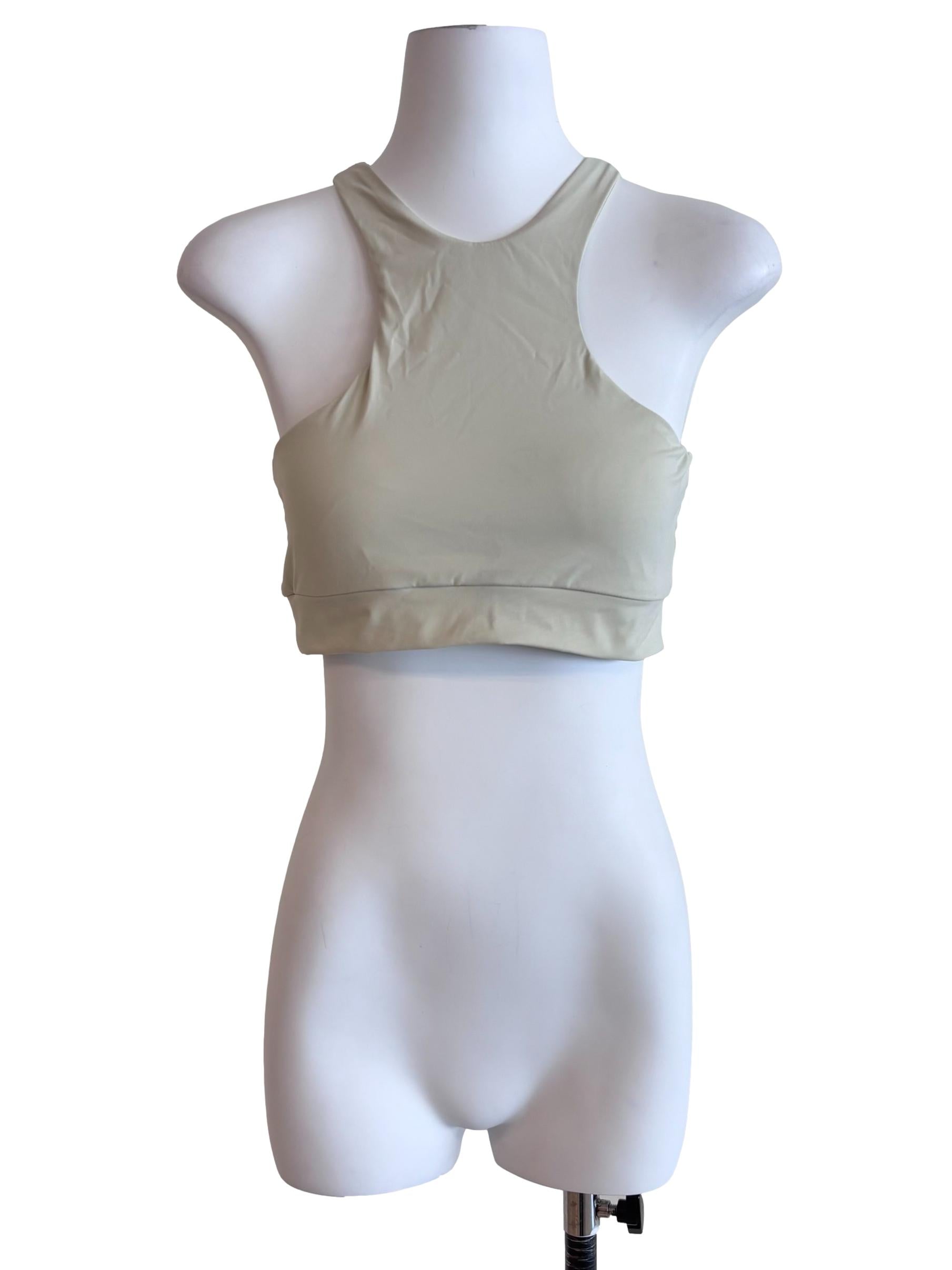 Alabaster White Racerback Crop Tank Top