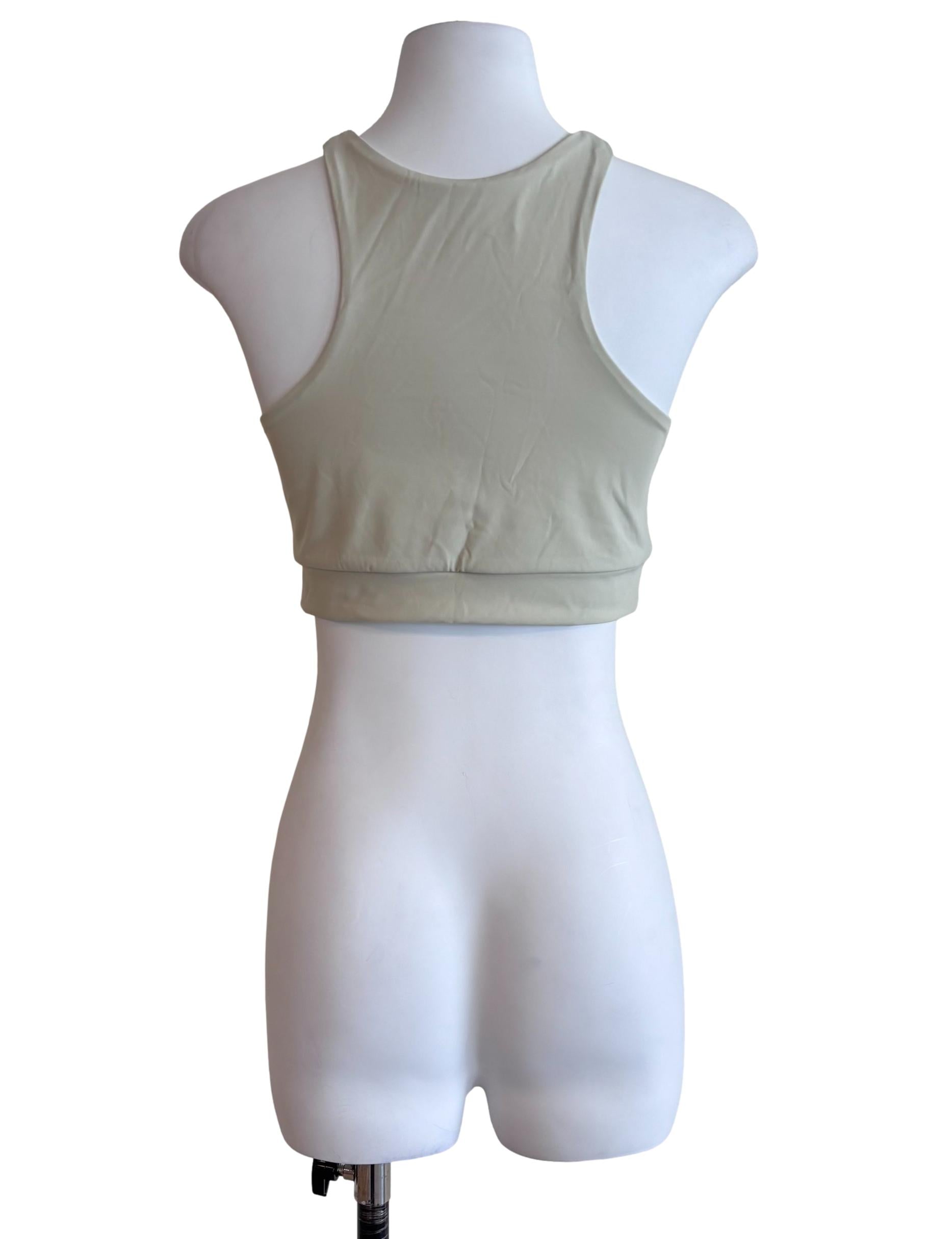 Alabaster White Racerback Crop Tank Top