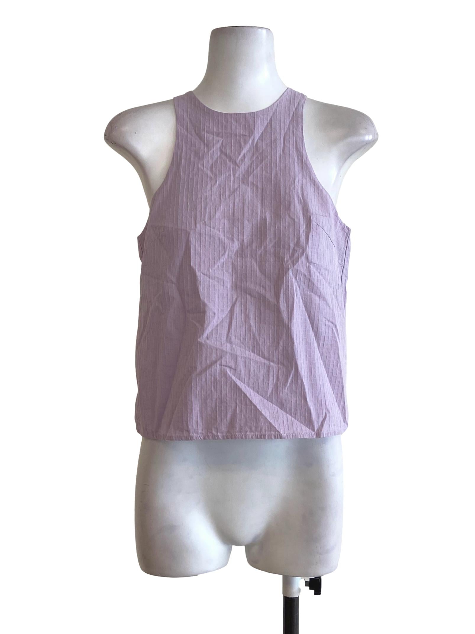 Heather Purple Candy Stripe Crop Top