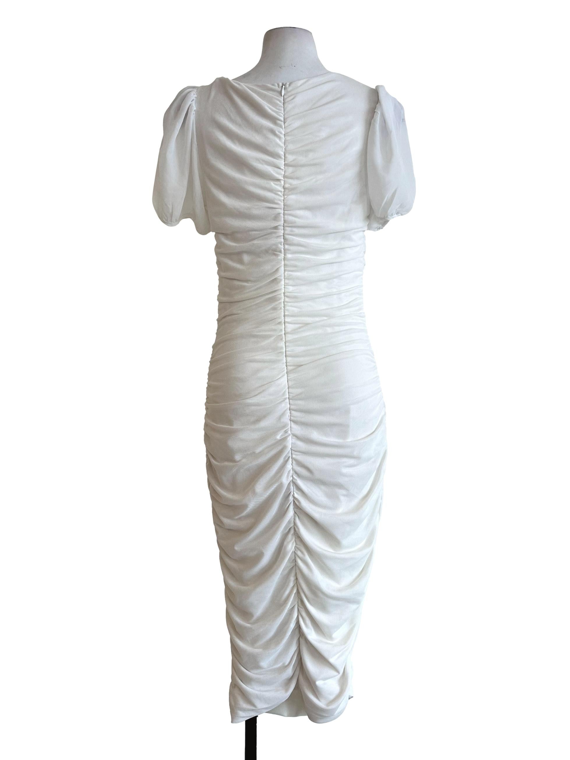 Daisy White Padded Bodycon Dress