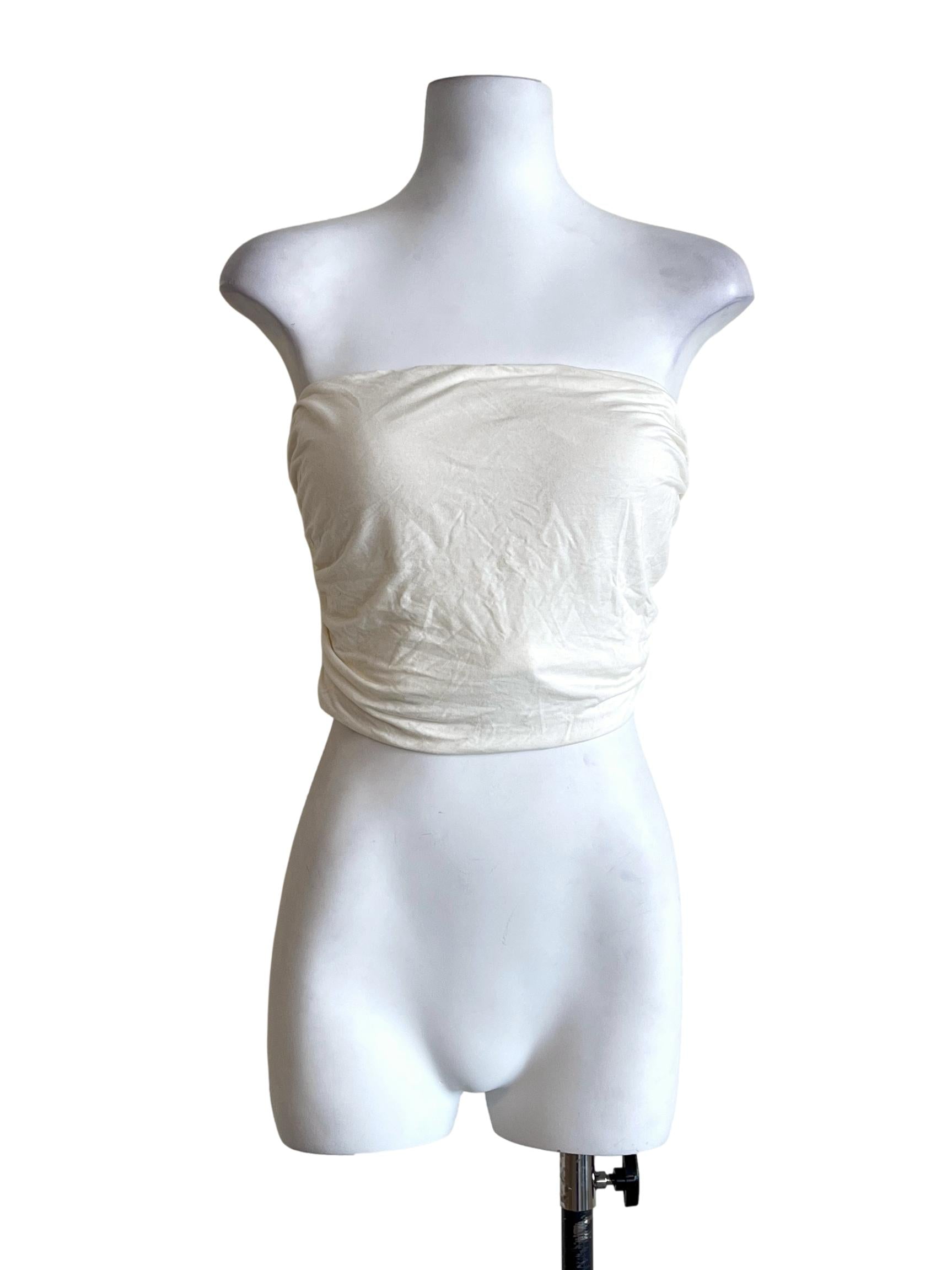 Cream White Strapless Tank Top