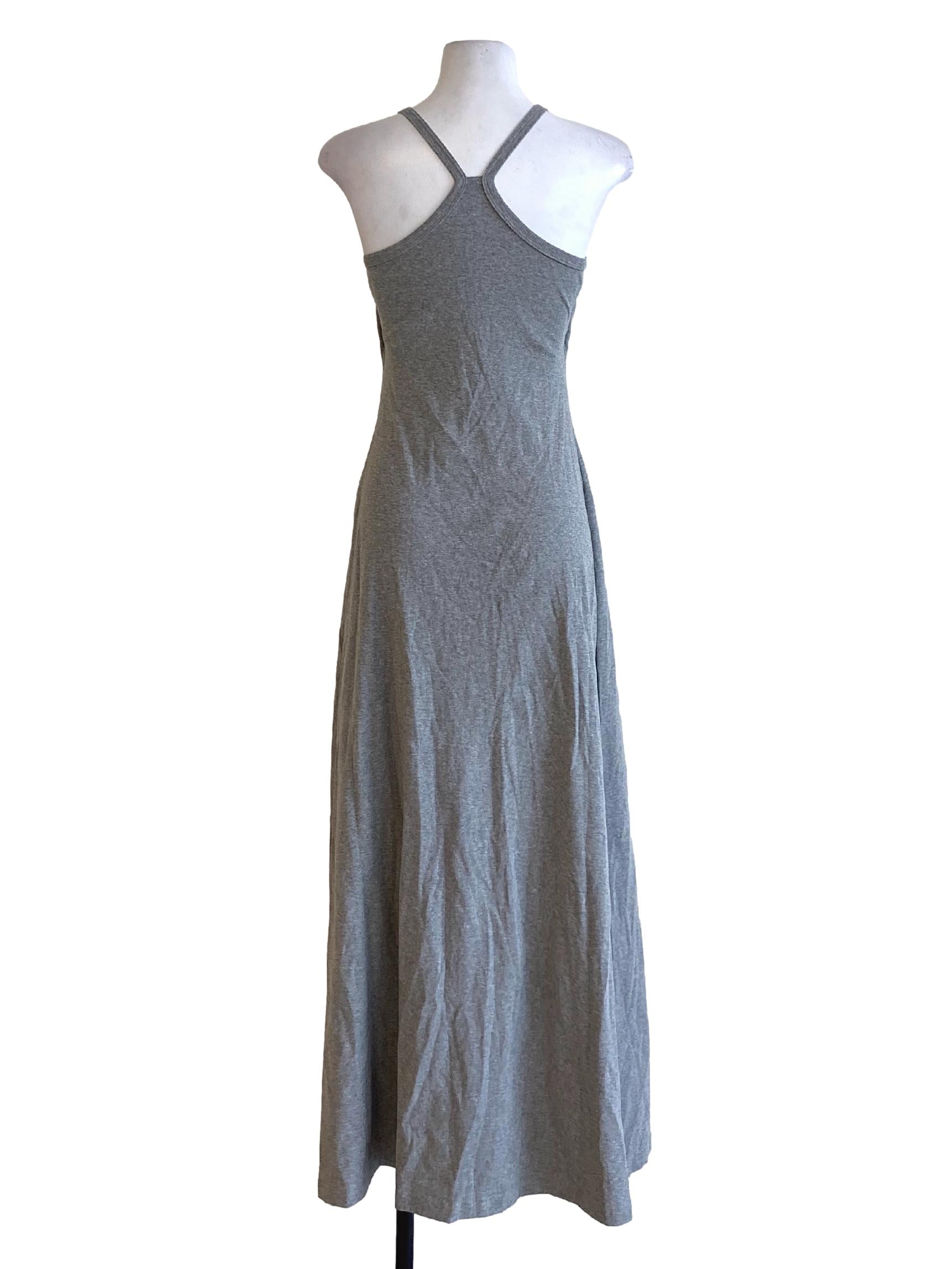 Lead Grey Round Neck Sleeveless Fit Bodycon Dress