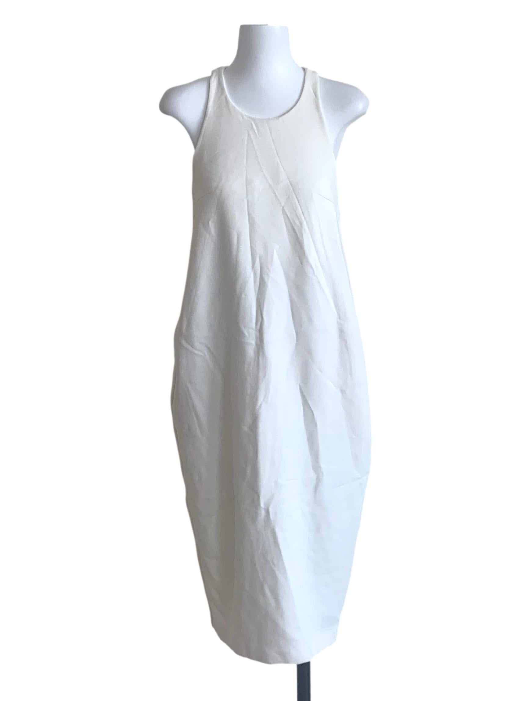 White Cotton Cocoon Midi Dress OSN