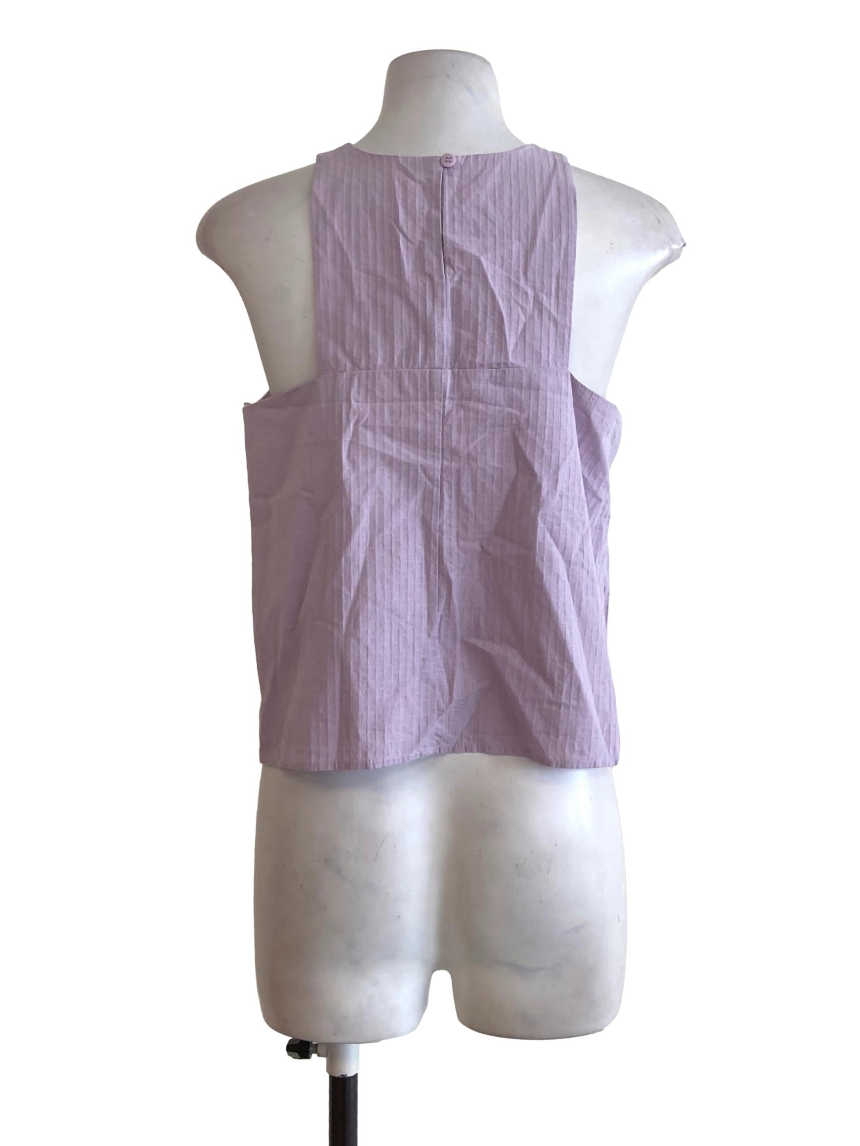 Heather Purple Candy Stripe Crop Top