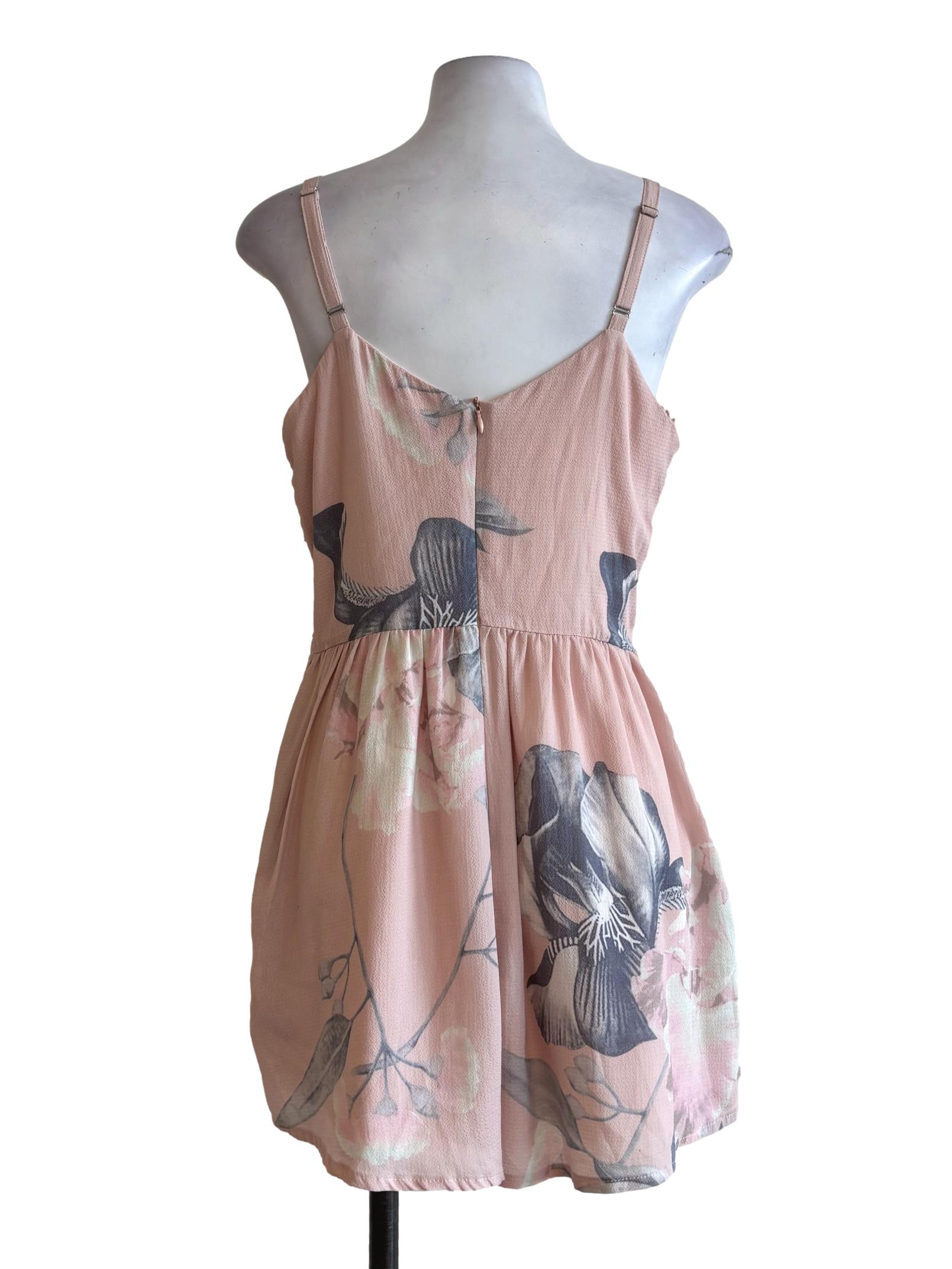 Pastel Pink Laced Sweetheart Floral Rompers