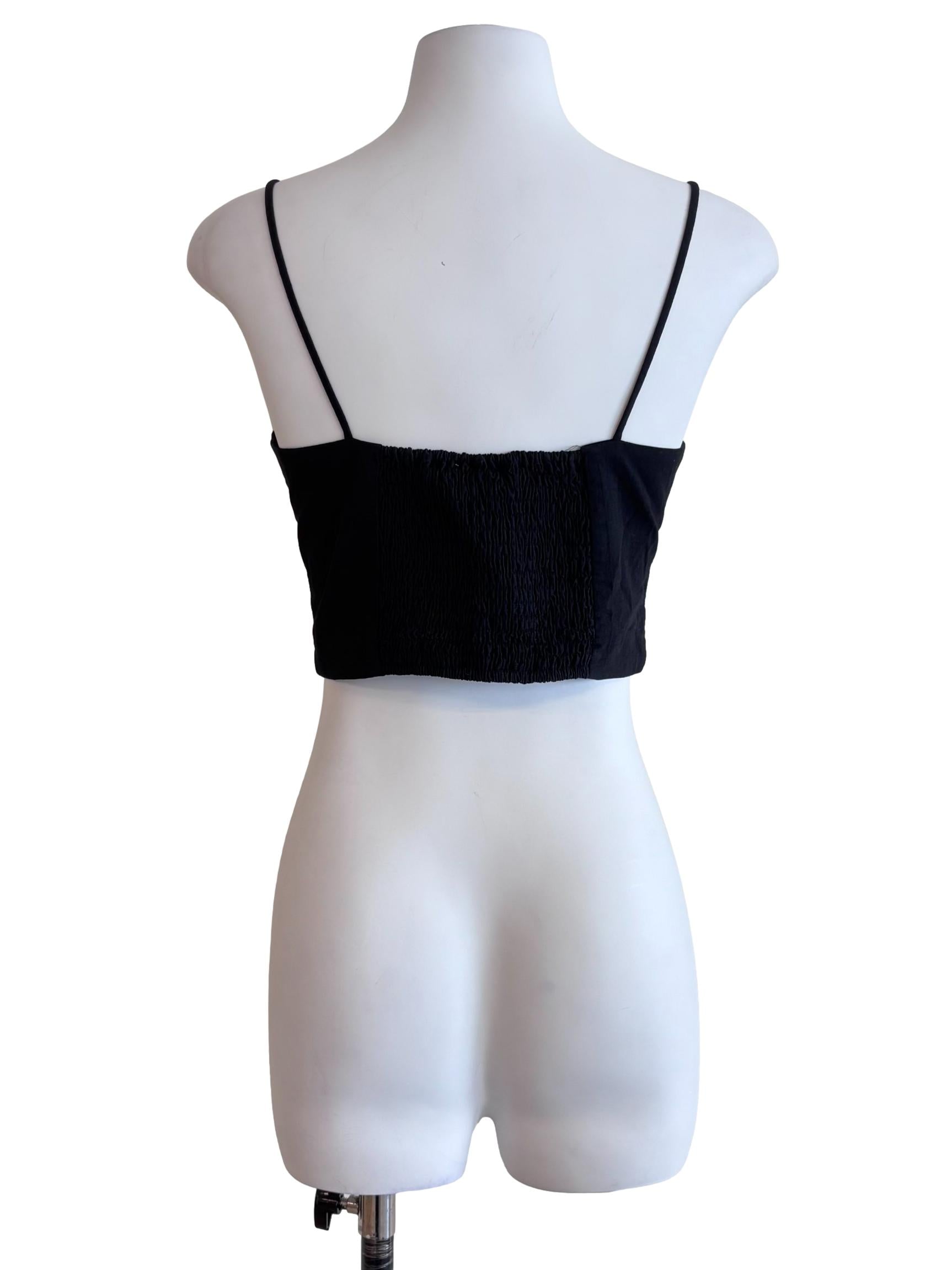 Black Knot Front Crop Top