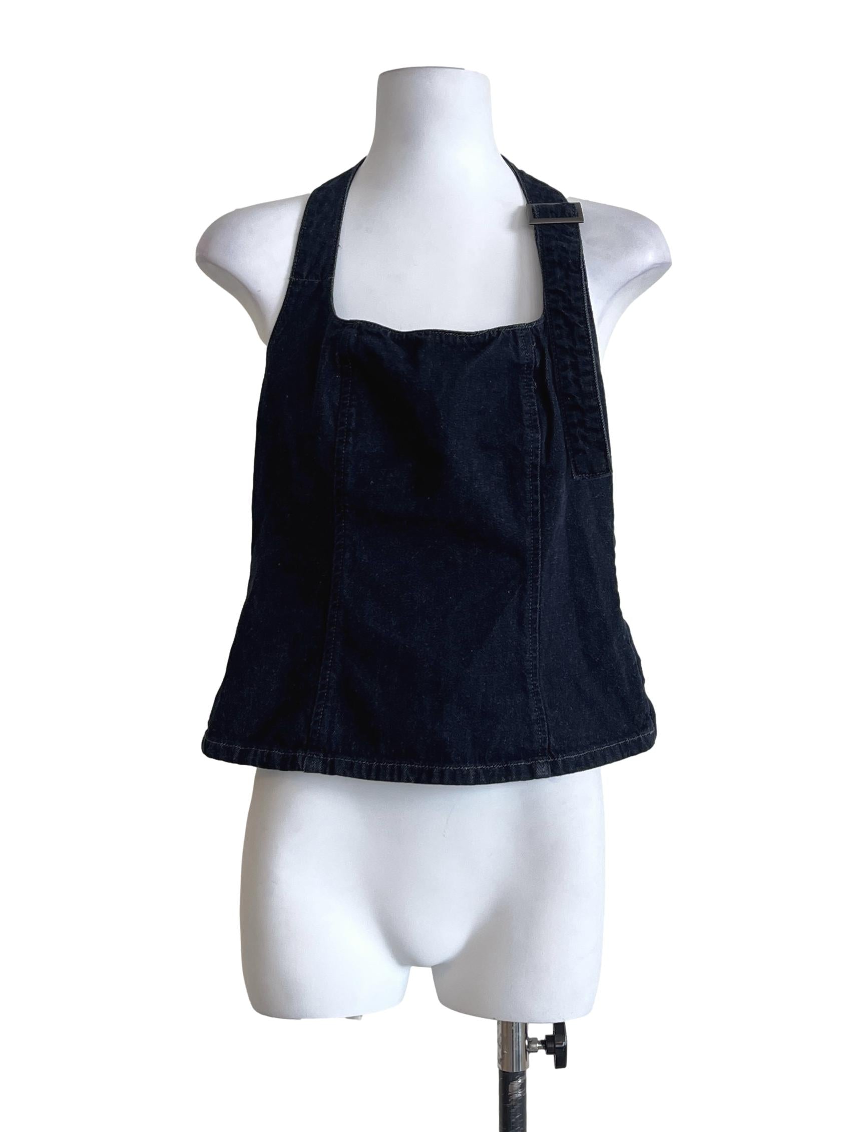 Grease Black Halter Strap Sleeveless Top