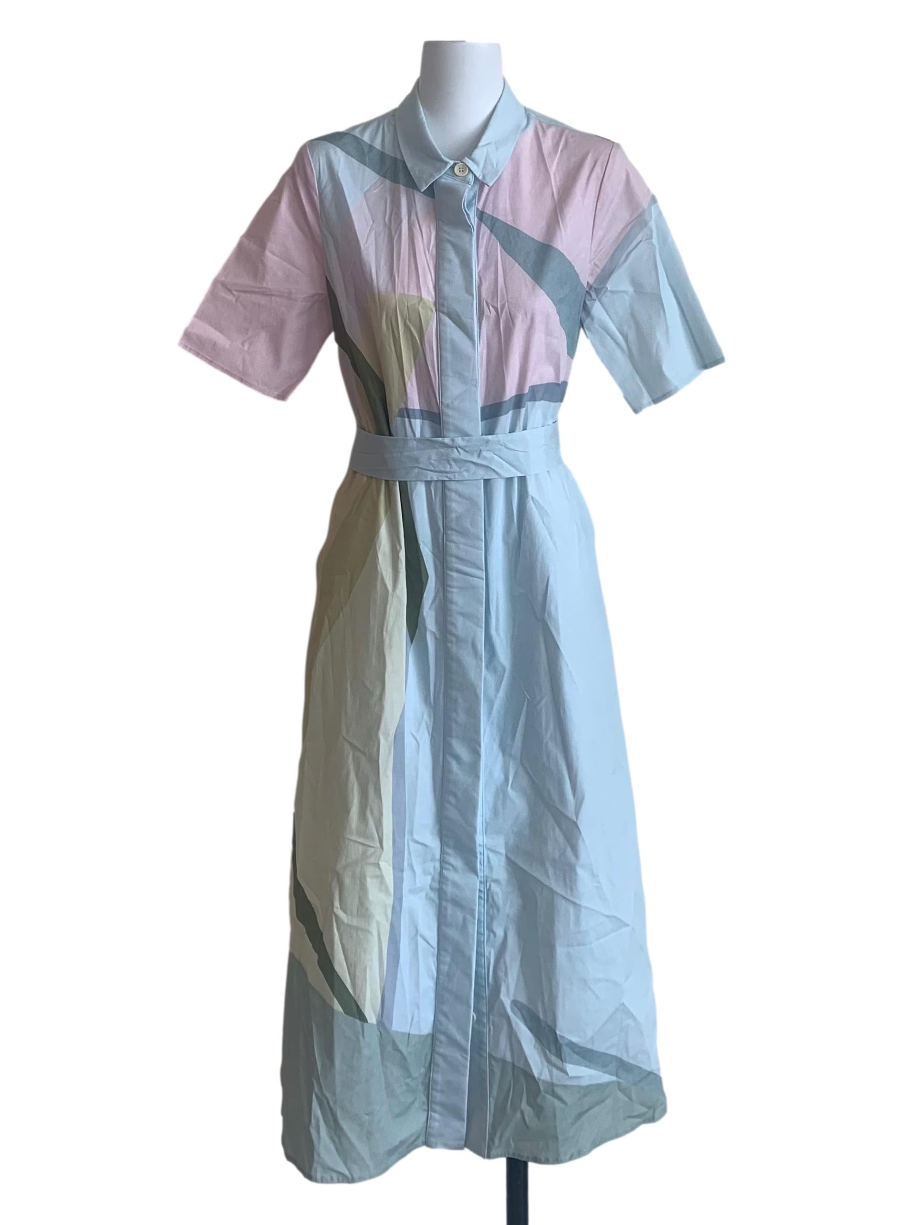 Mountains Cotton Button-Down Dress OSN