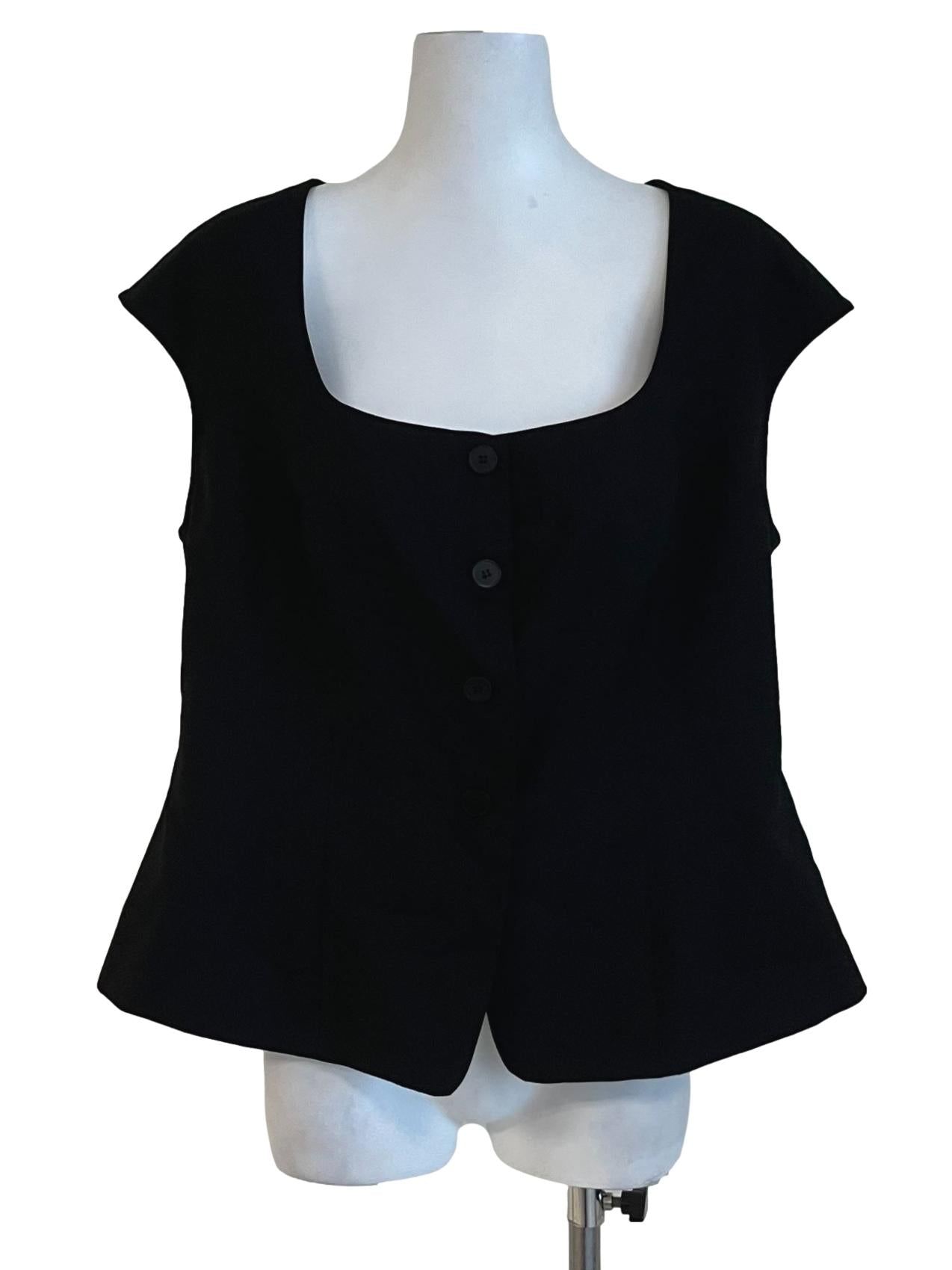 Black Square Neckline Vest