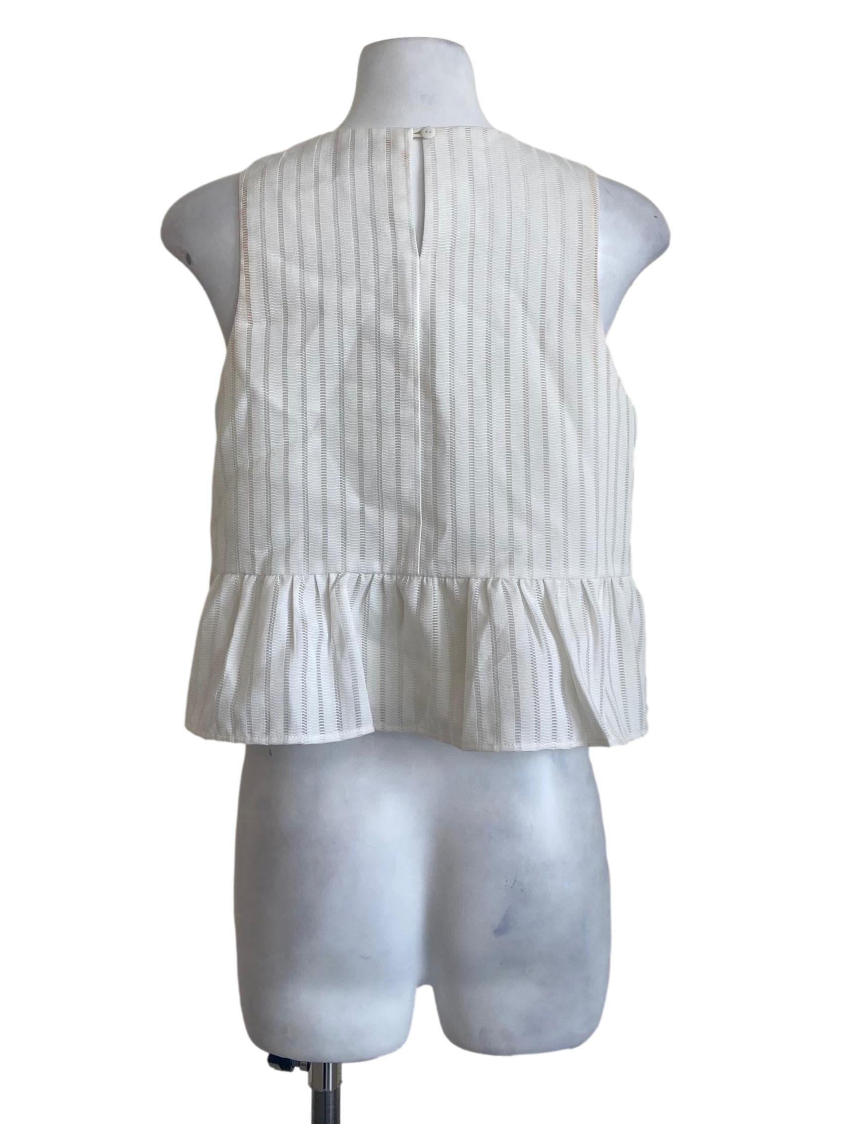 White Sleeveless Jewel Neck Top