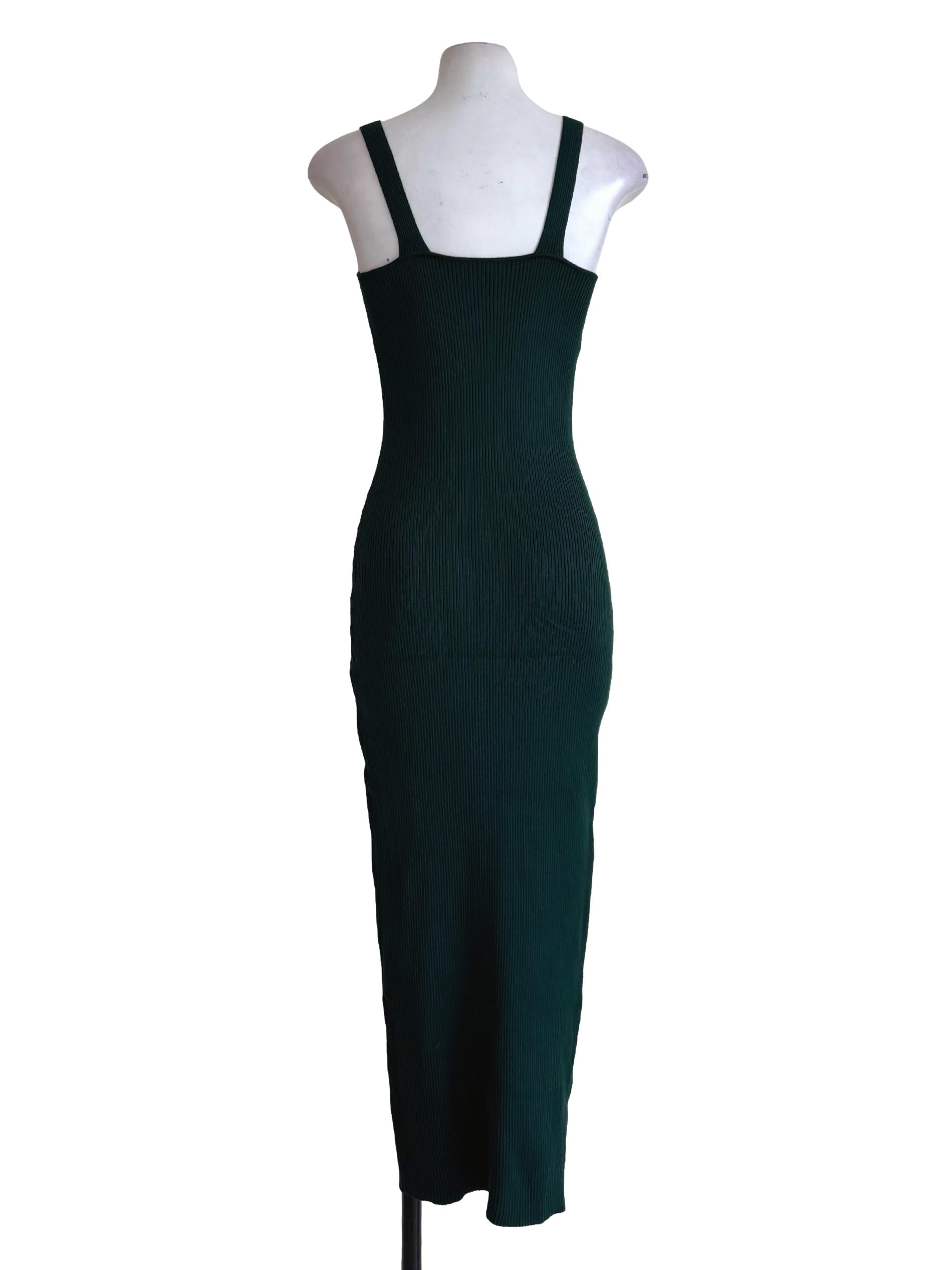 Forest Green V Neck Bodycon Dress
