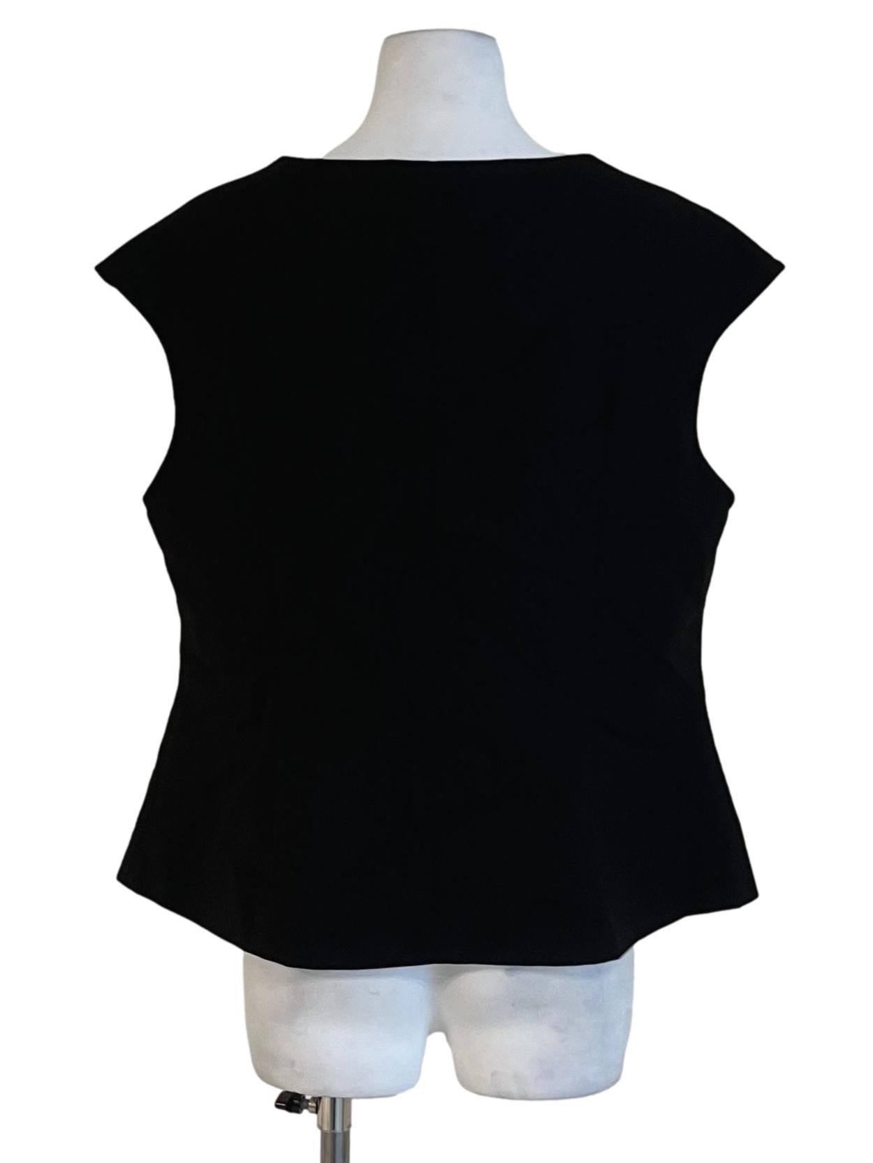 Black Square Neckline Vest