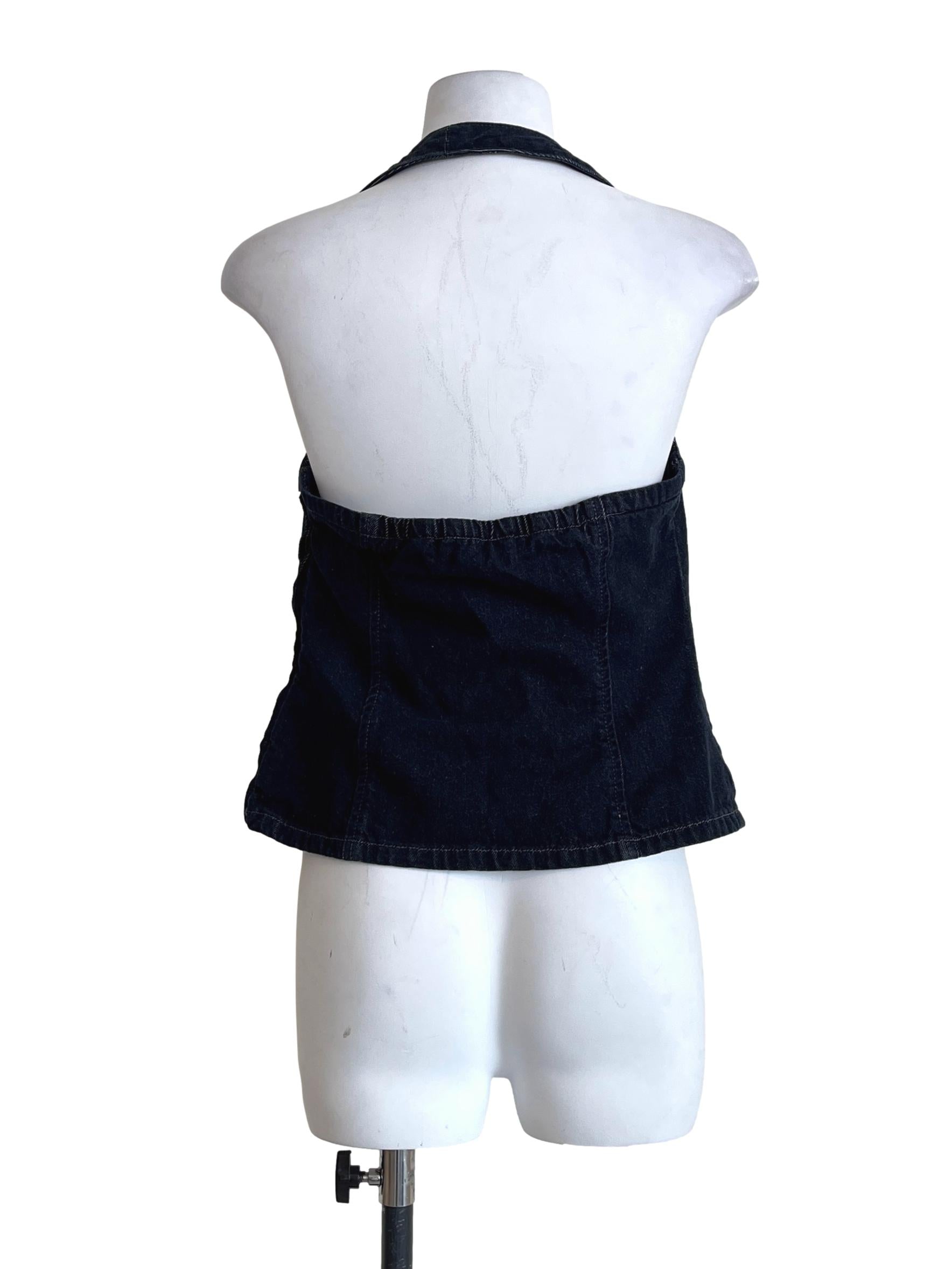 Grease Black Halter Strap Sleeveless Top