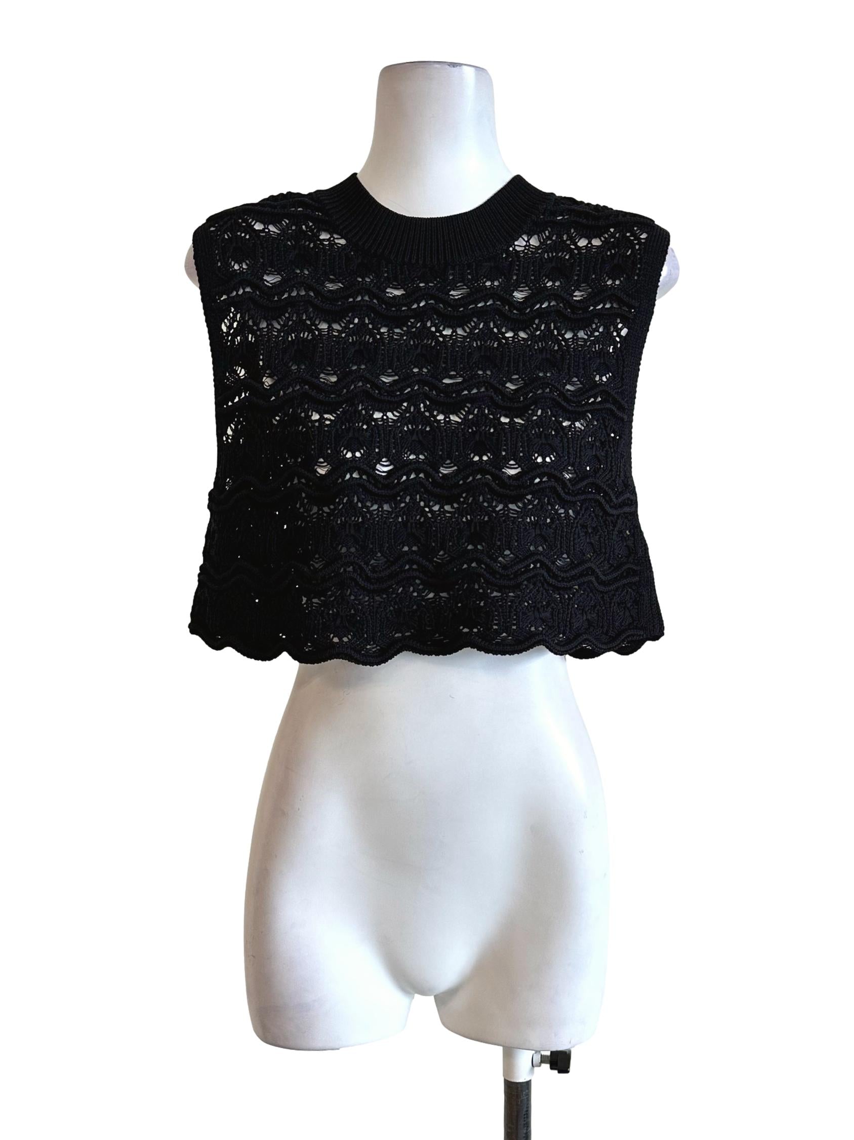 Black Embroidery Pattern Top