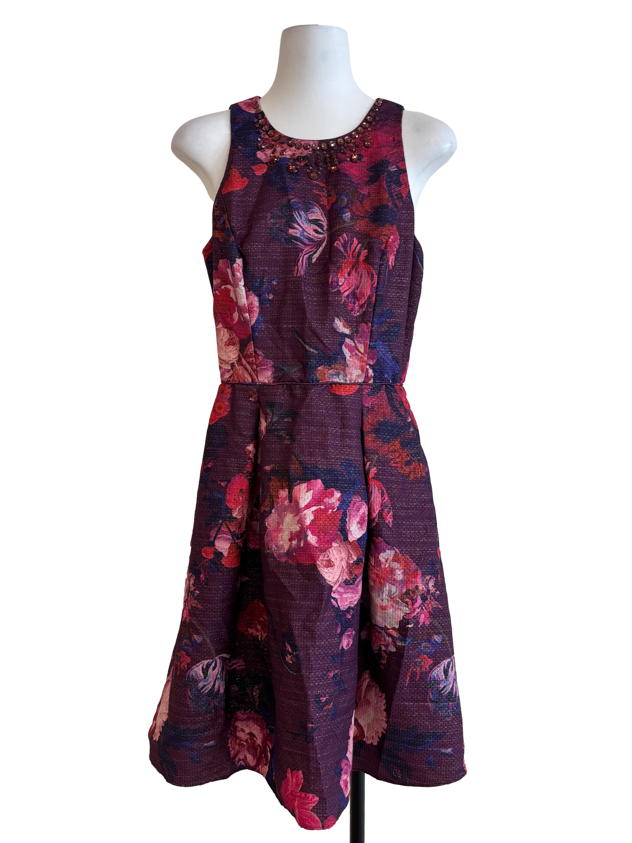 Grape Purple Sleeveless A-Line Dress