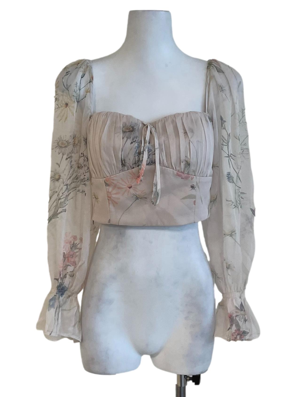 Blush Pink Floral Blouse