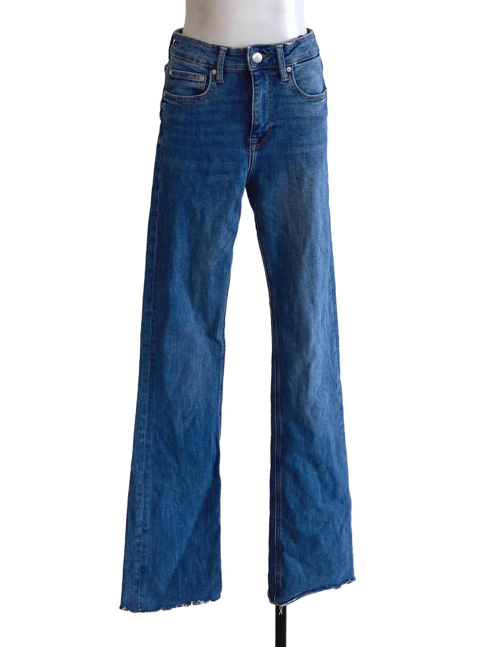 Blue Herringbone Skinny Jeans