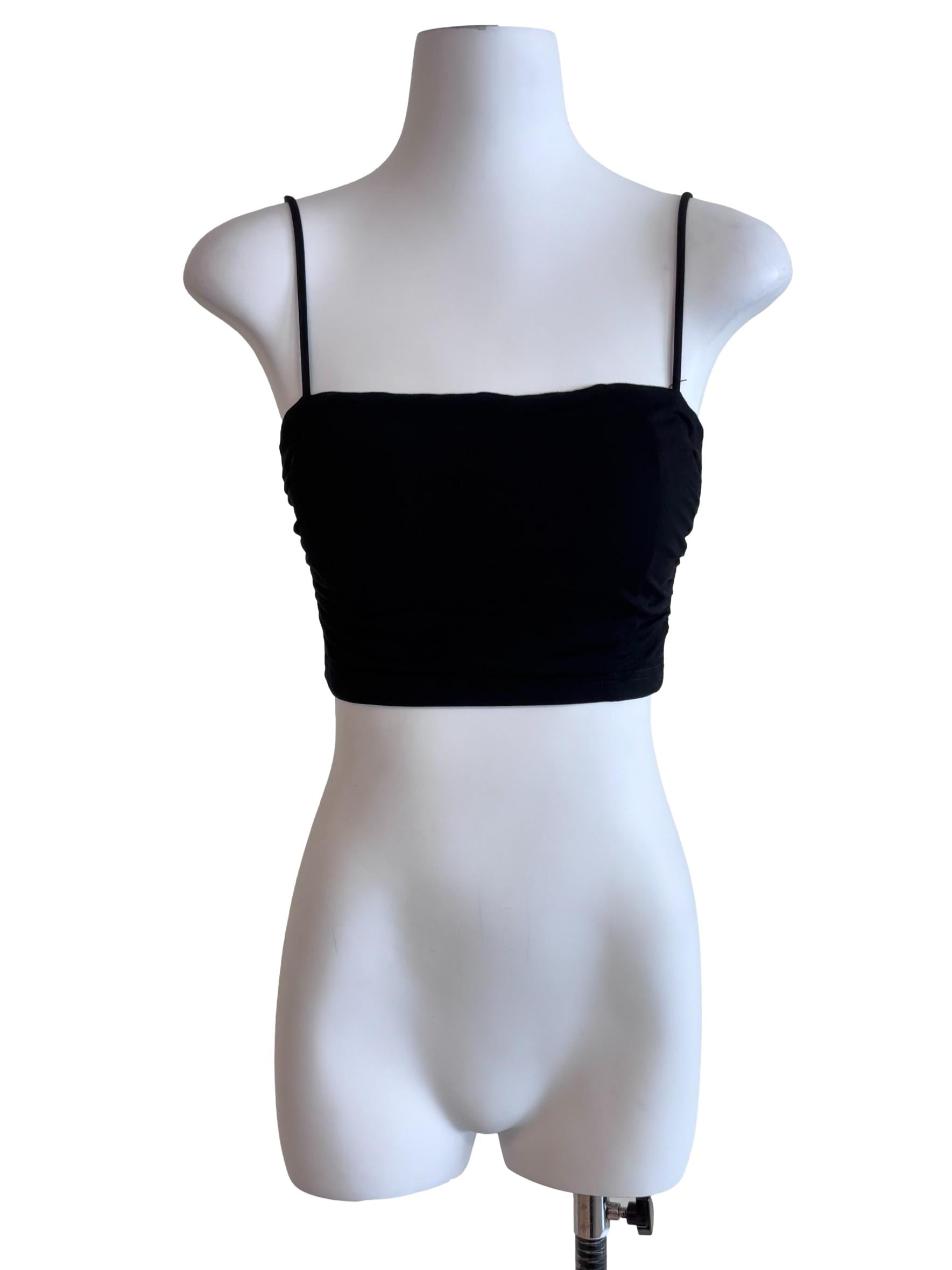 Jet Black Spaghetti Strap Crop Top