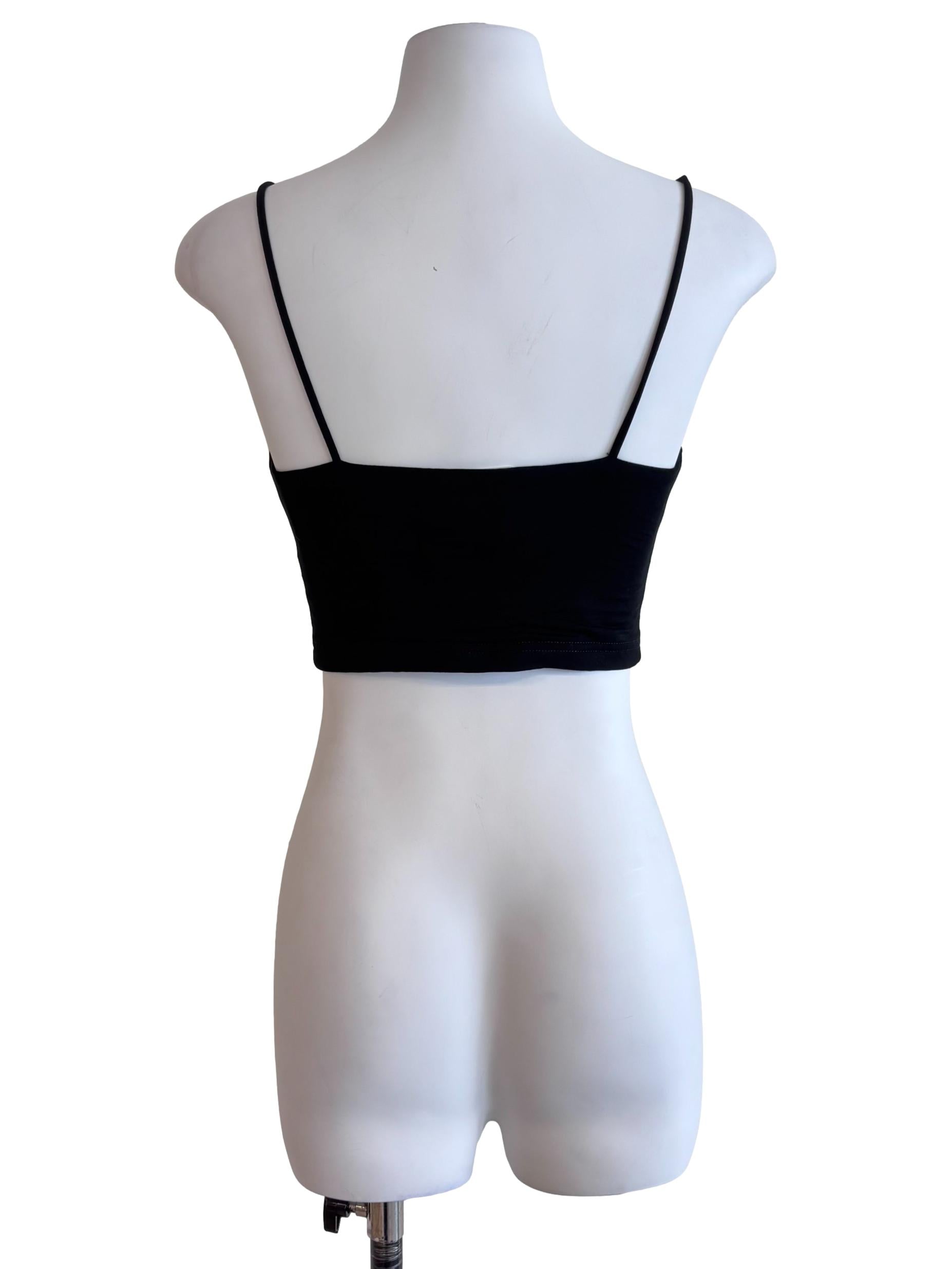 Jet Black Spaghetti Strap Crop Top