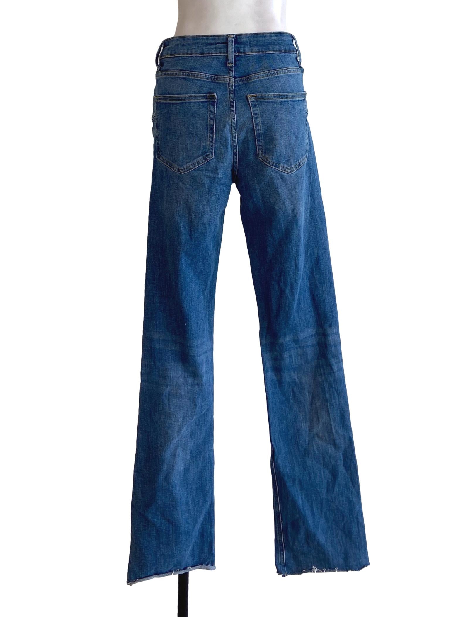 Blue Herringbone Skinny Jeans