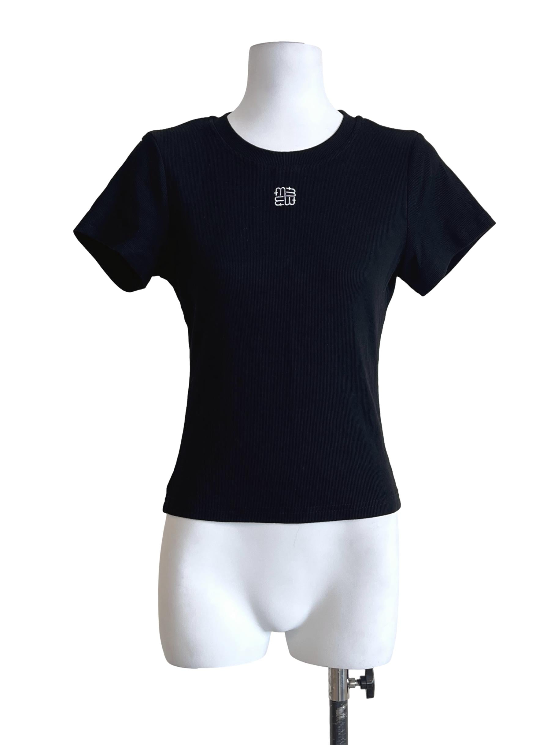 Ink Black Halter Short Sleeve Top