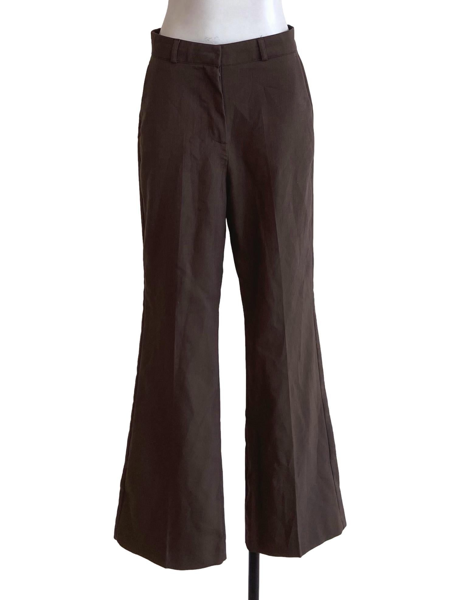 Wood Brown Long Formal Pants