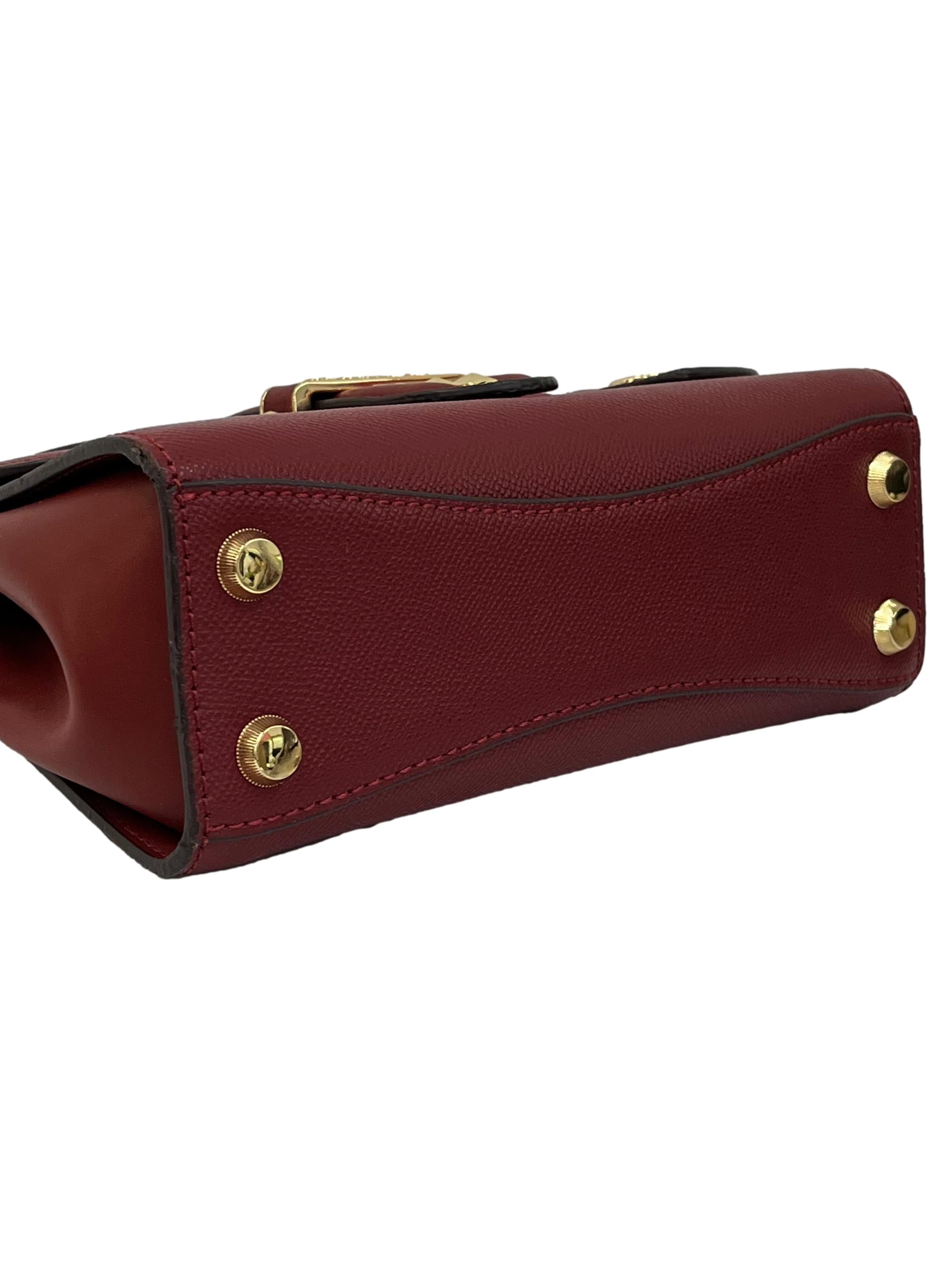 Maroon Bleecker Studded Two Way Handbag