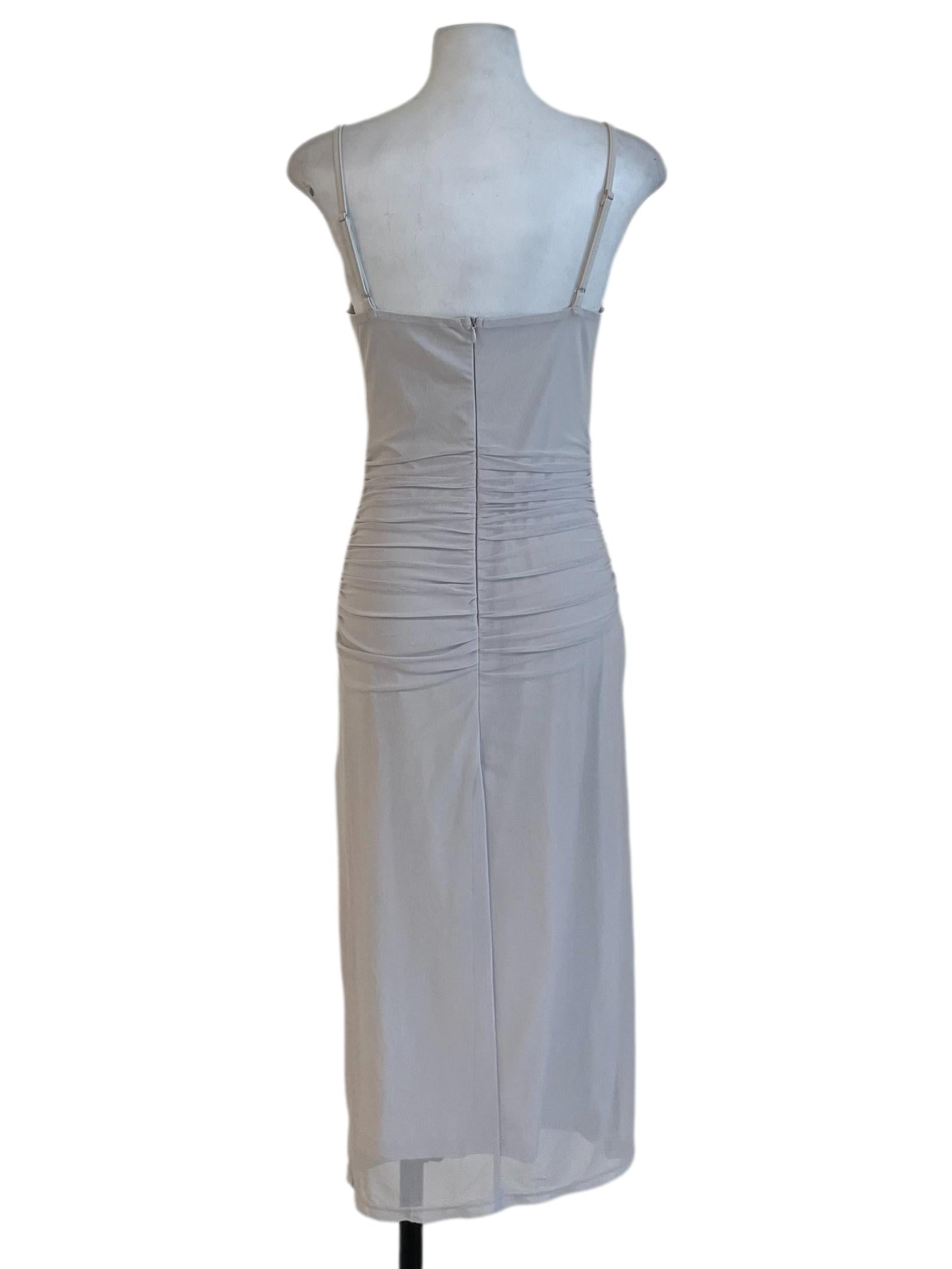Grey Spaghetti Strap Bodycon Dress