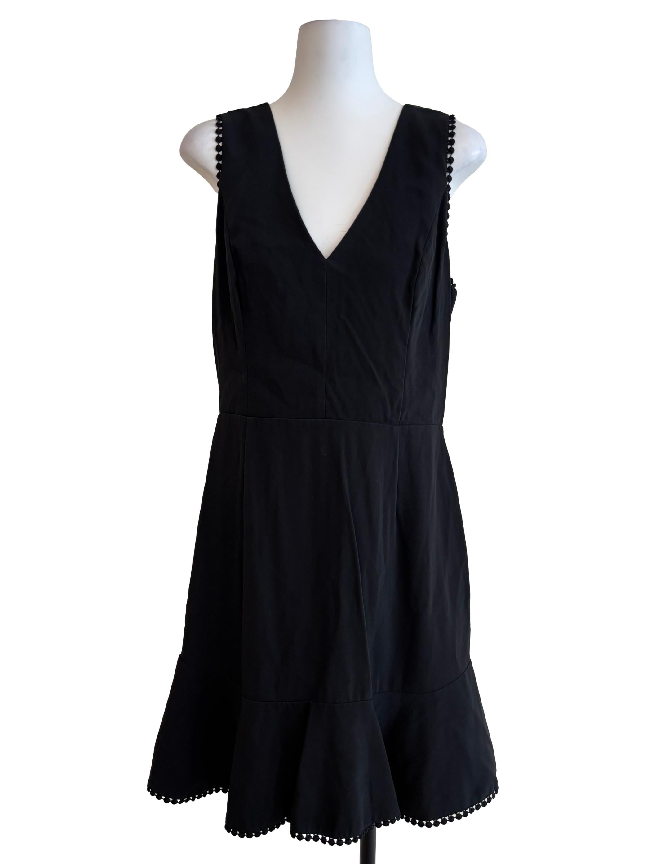 Onyx Black V-Neck Mini Dress