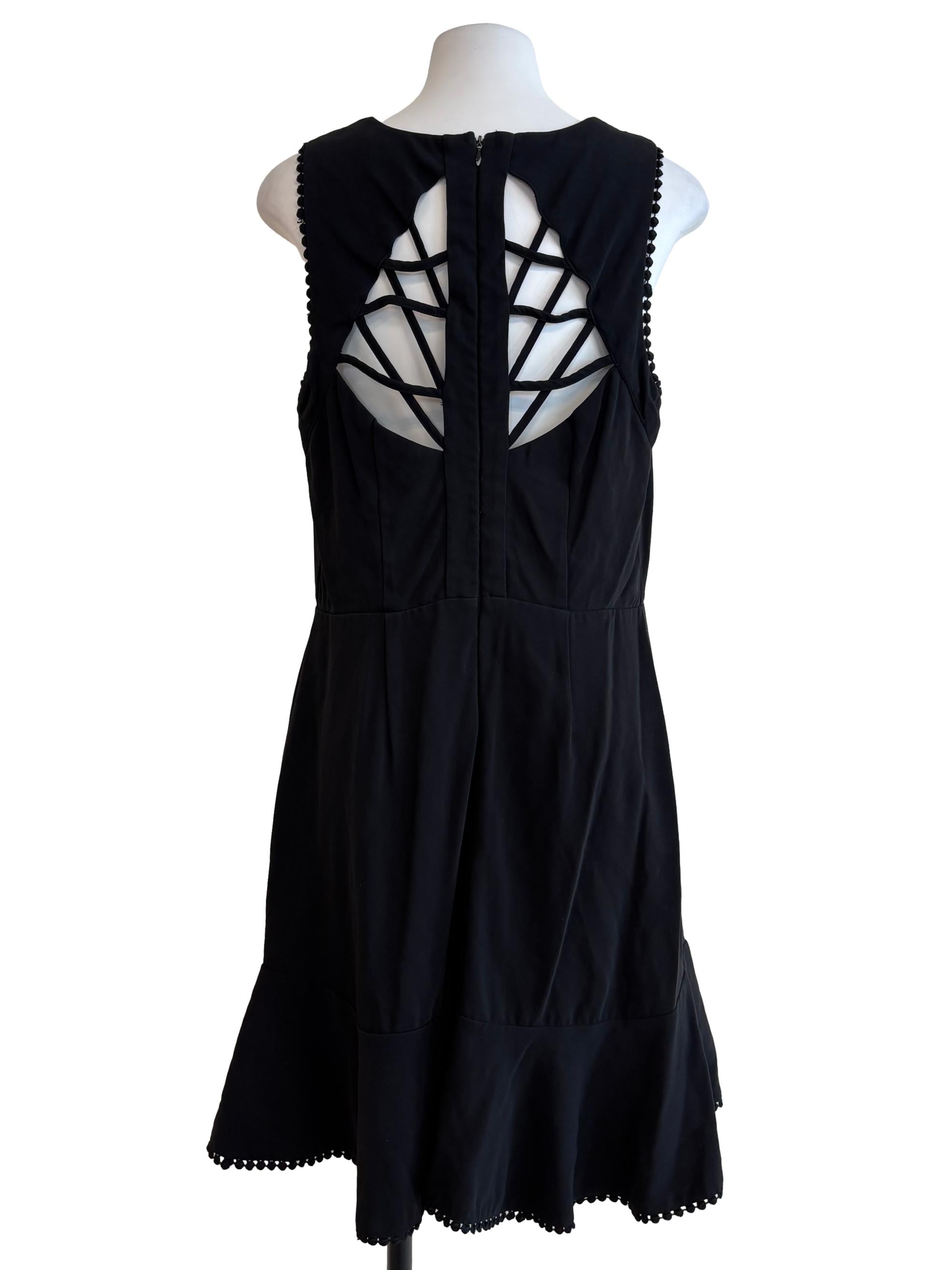 Onyx Black V-Neck Mini Dress