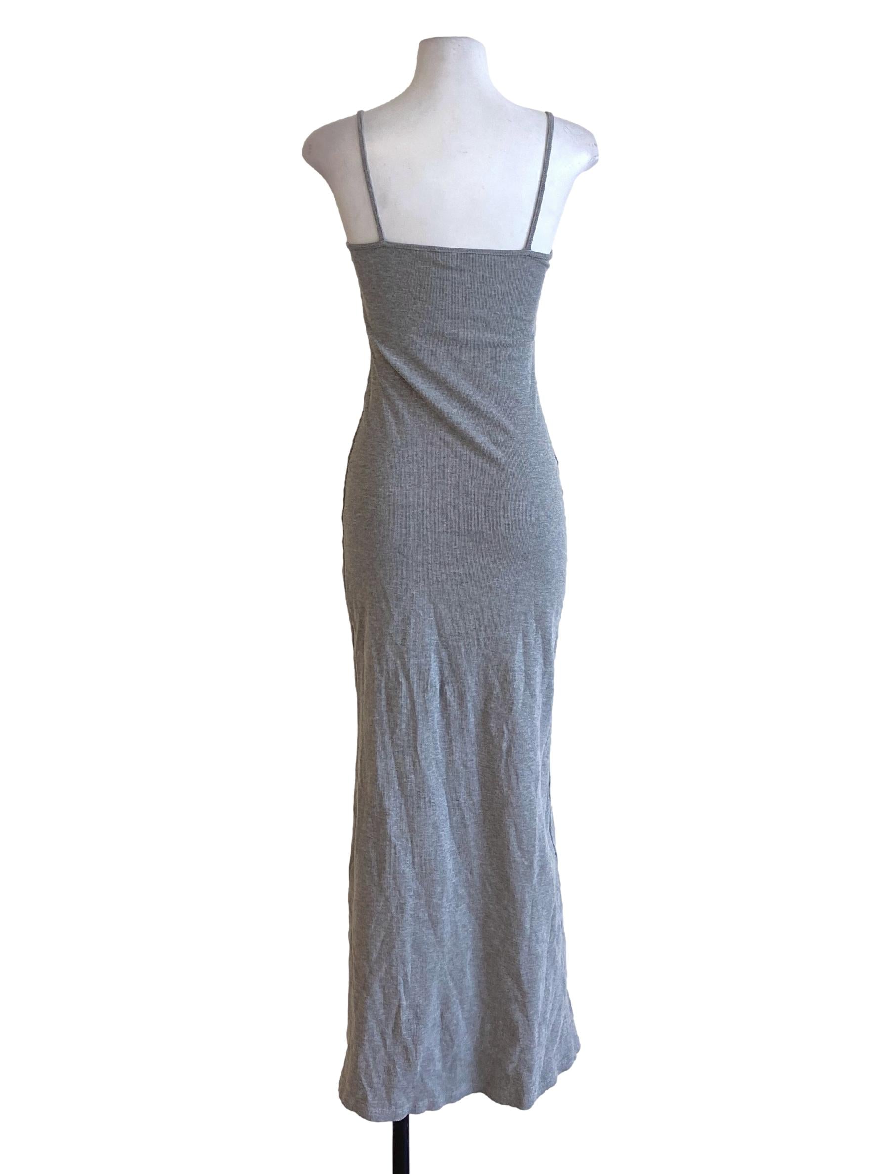 Lovet Lead Grey Spaghetti Strap Fit Bodycon Dress