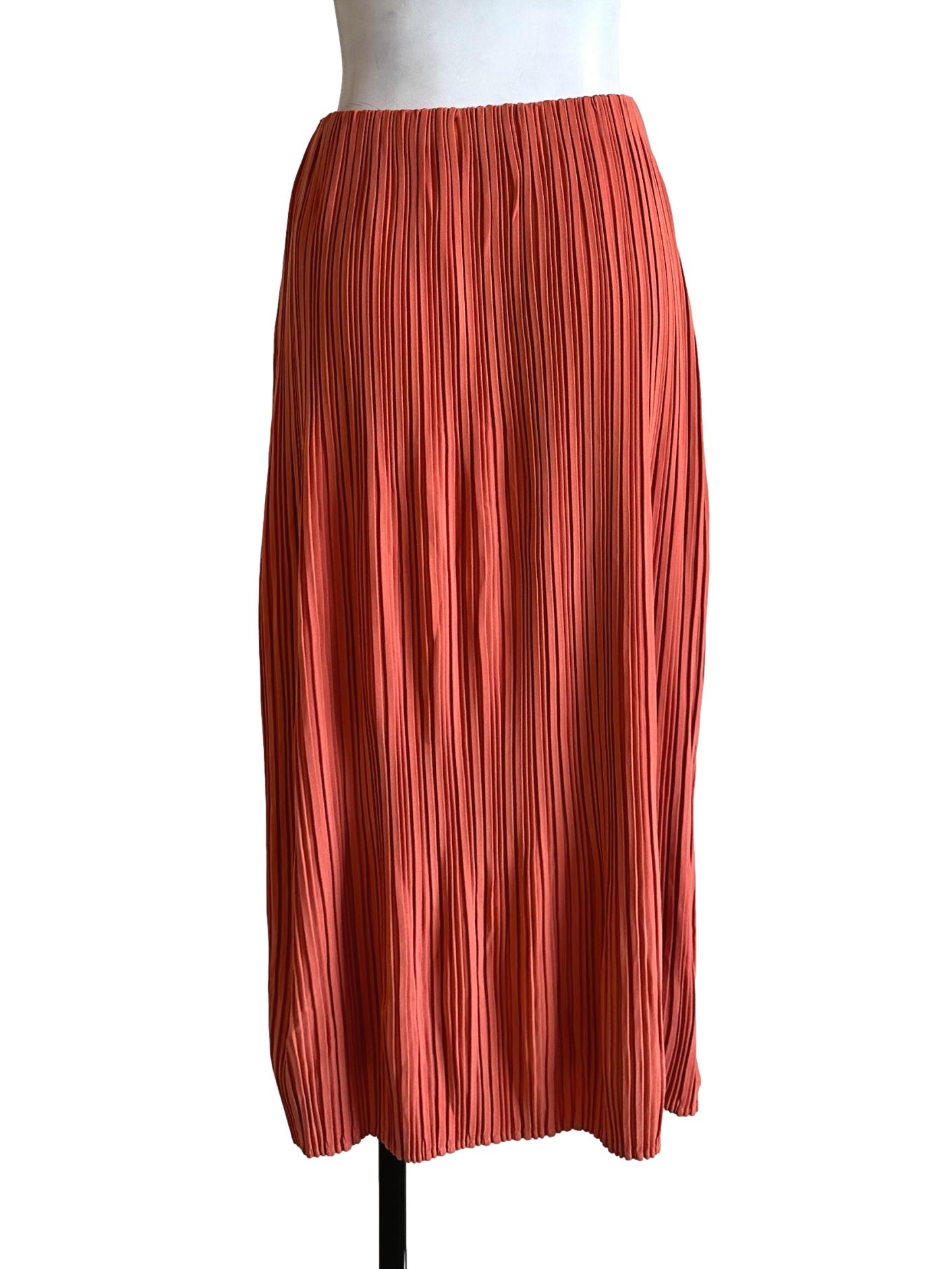Orange Pleated Skirt LB