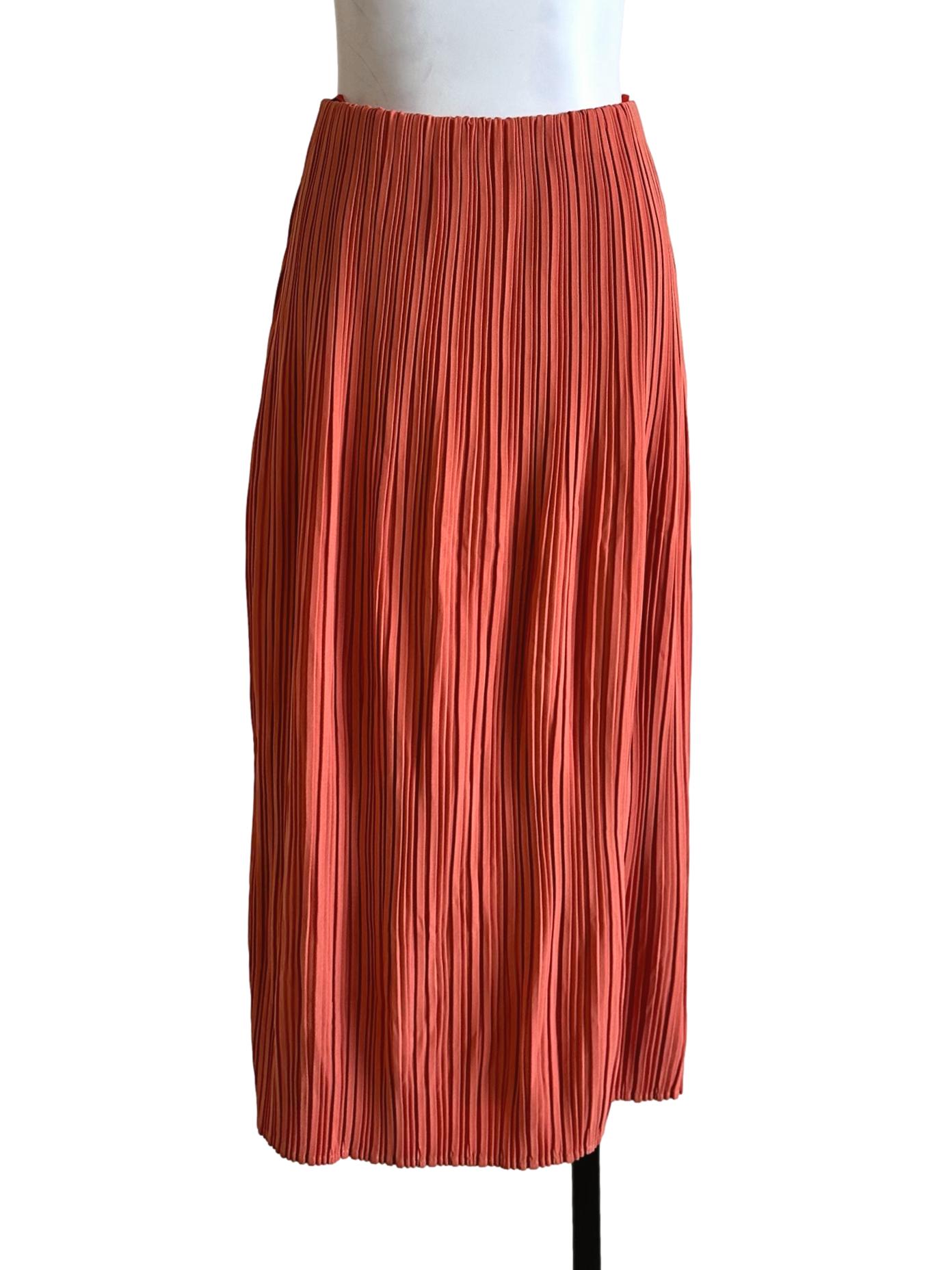 Orange Pleated Skirt LB