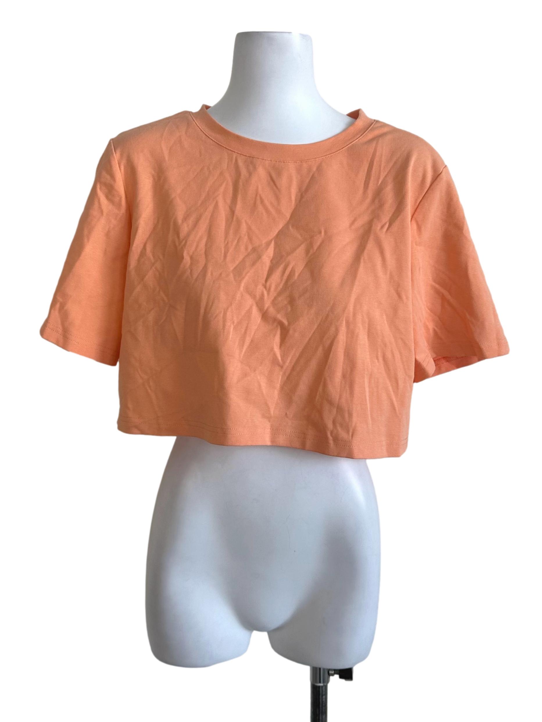 Orange Plain Tee Top