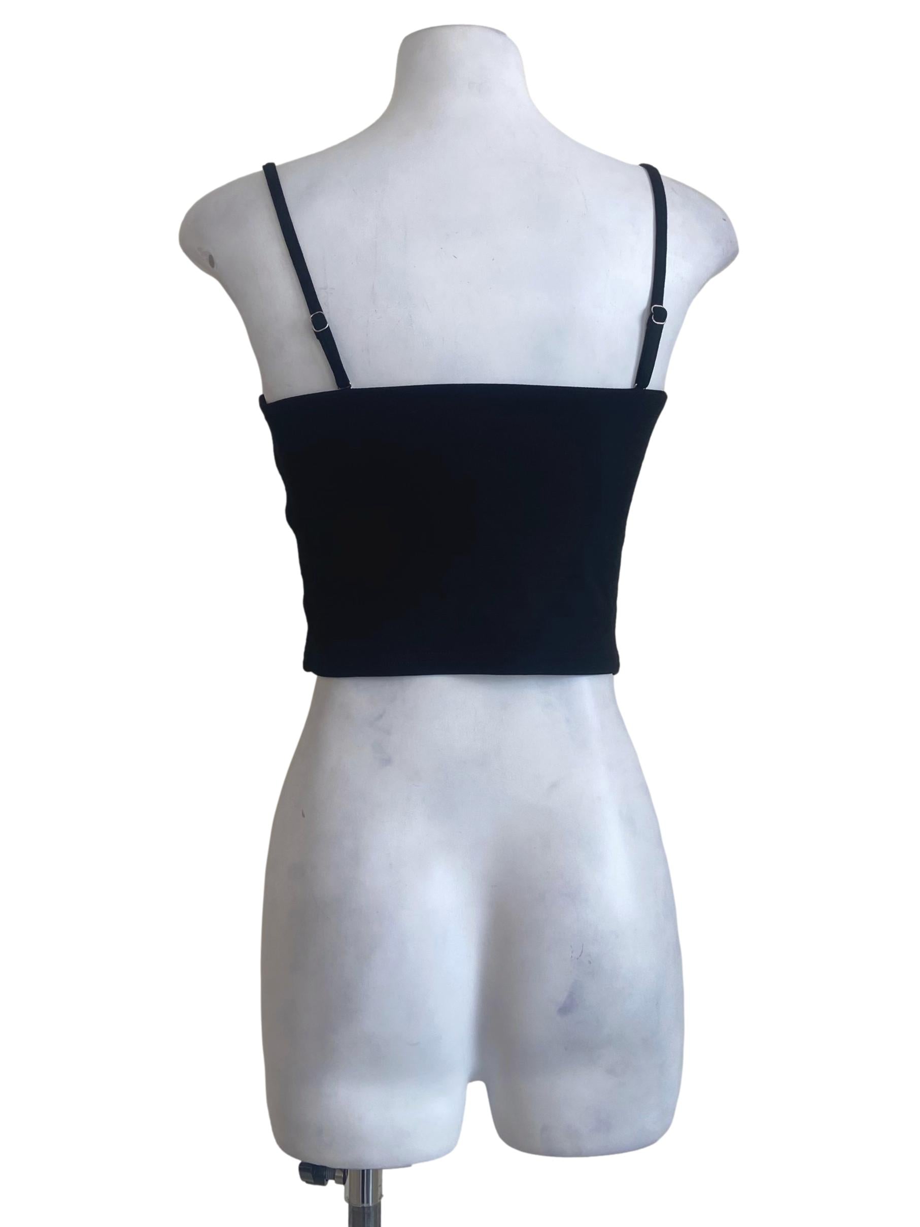 Black Spaghetti Strap Crop Top