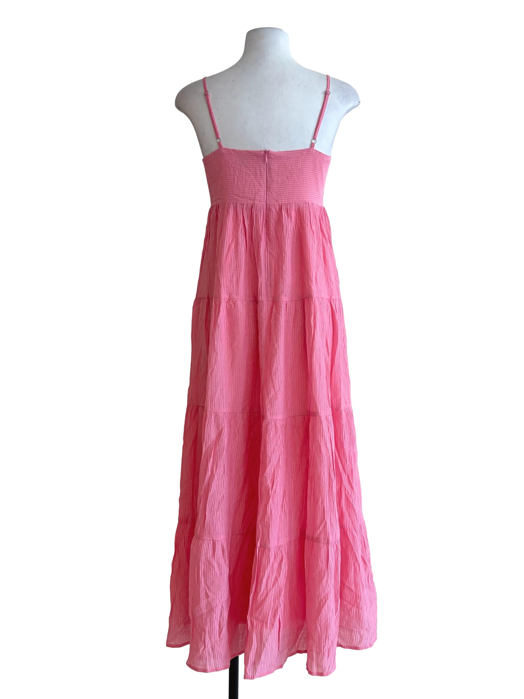 Bubblegum Pink Tiered Slip Dress