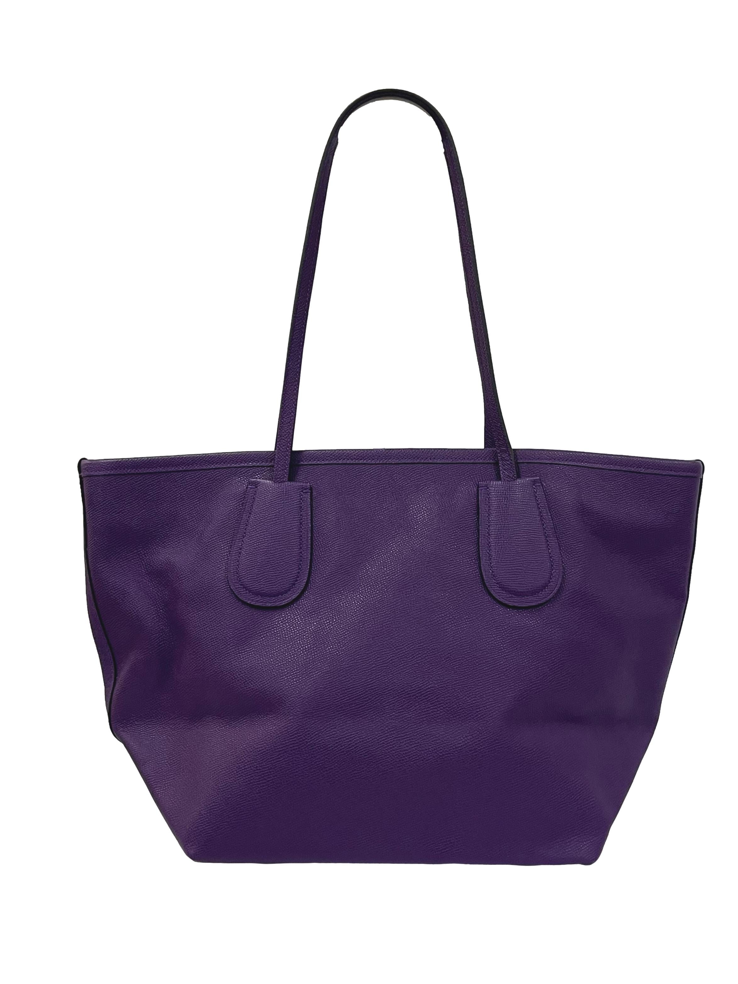 Purple Crossgrain Taxi Zip Tote Bag