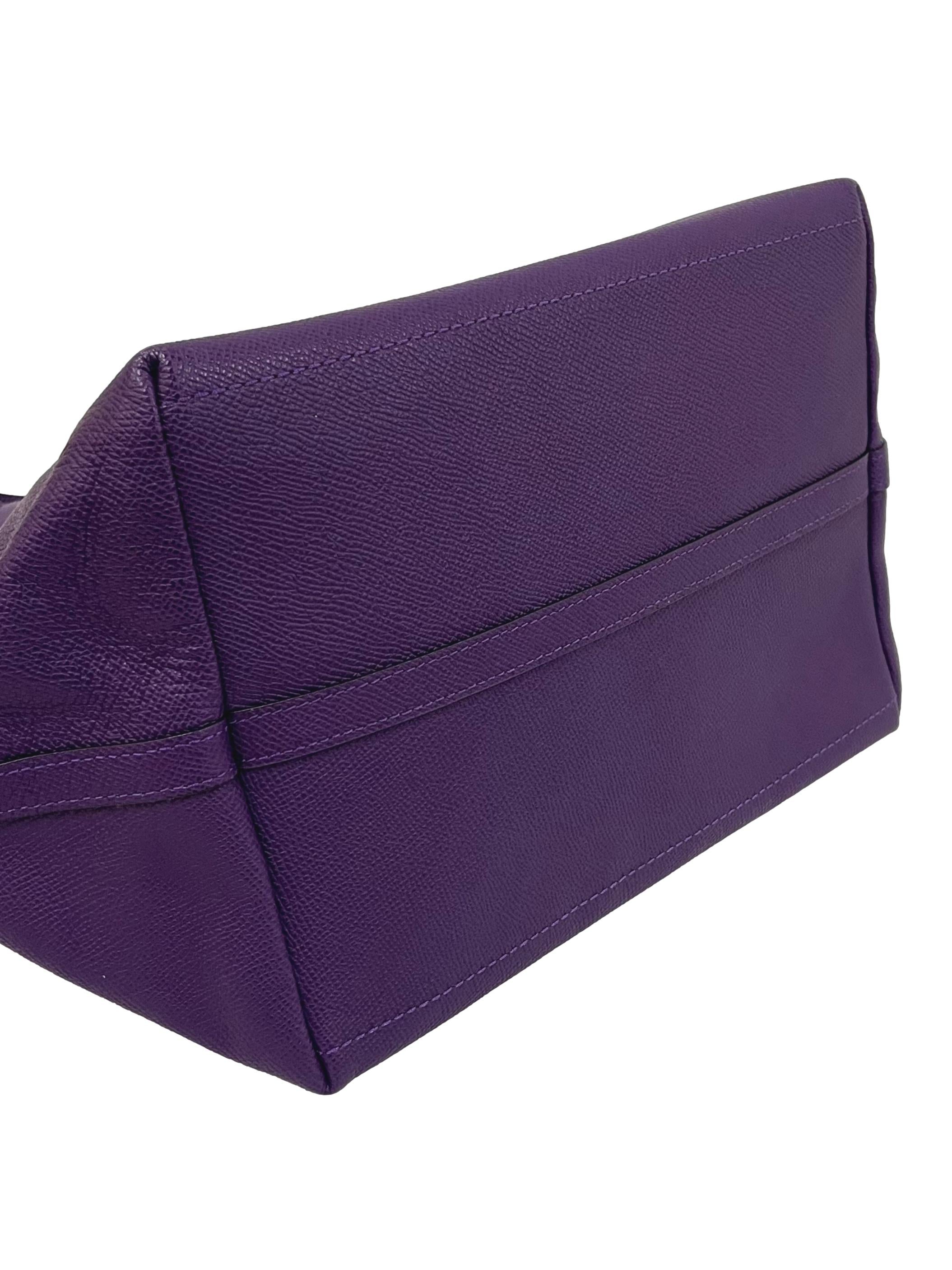 Purple Crossgrain Taxi Zip Tote Bag