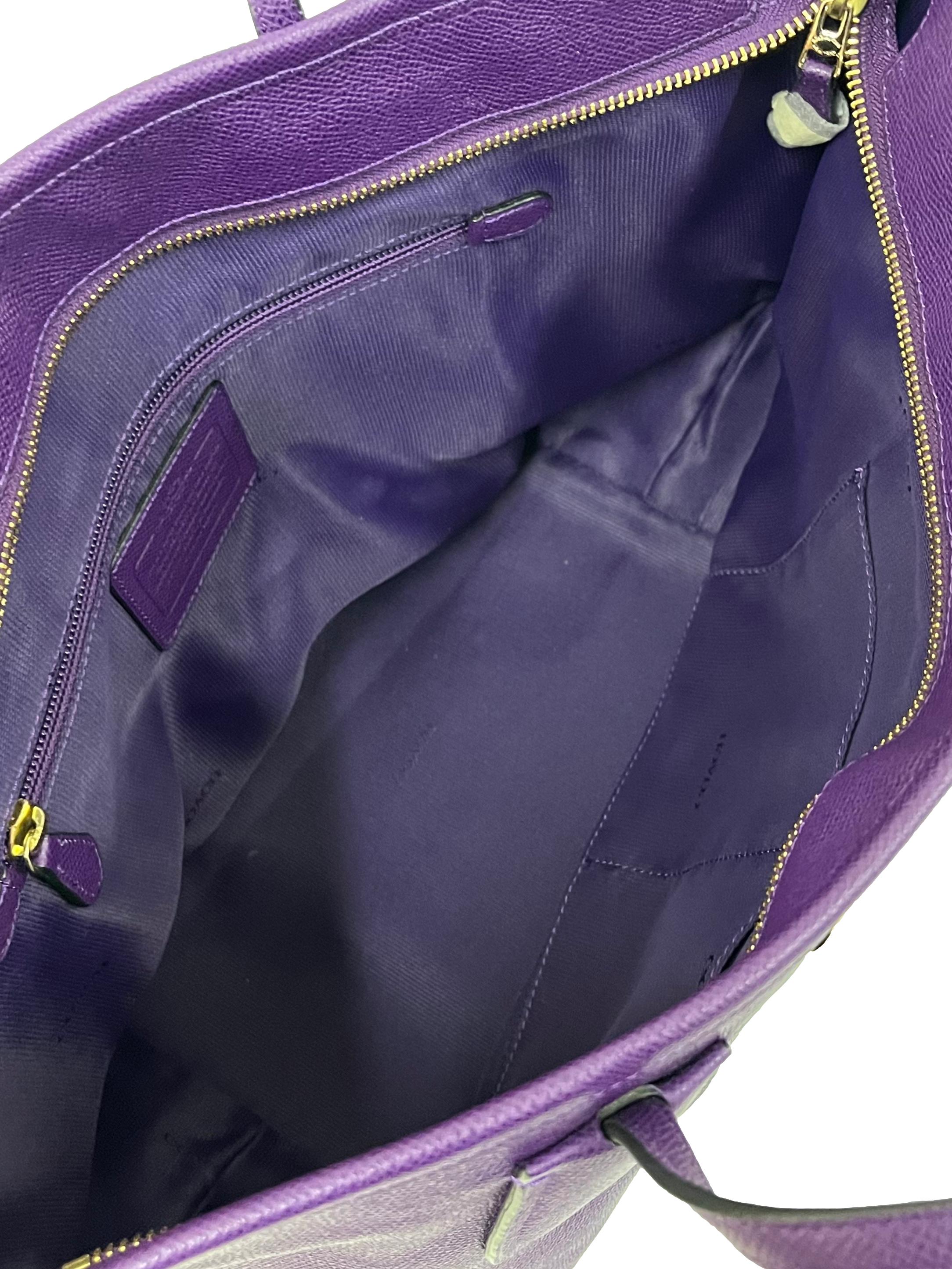 Purple Crossgrain Taxi Zip Tote Bag