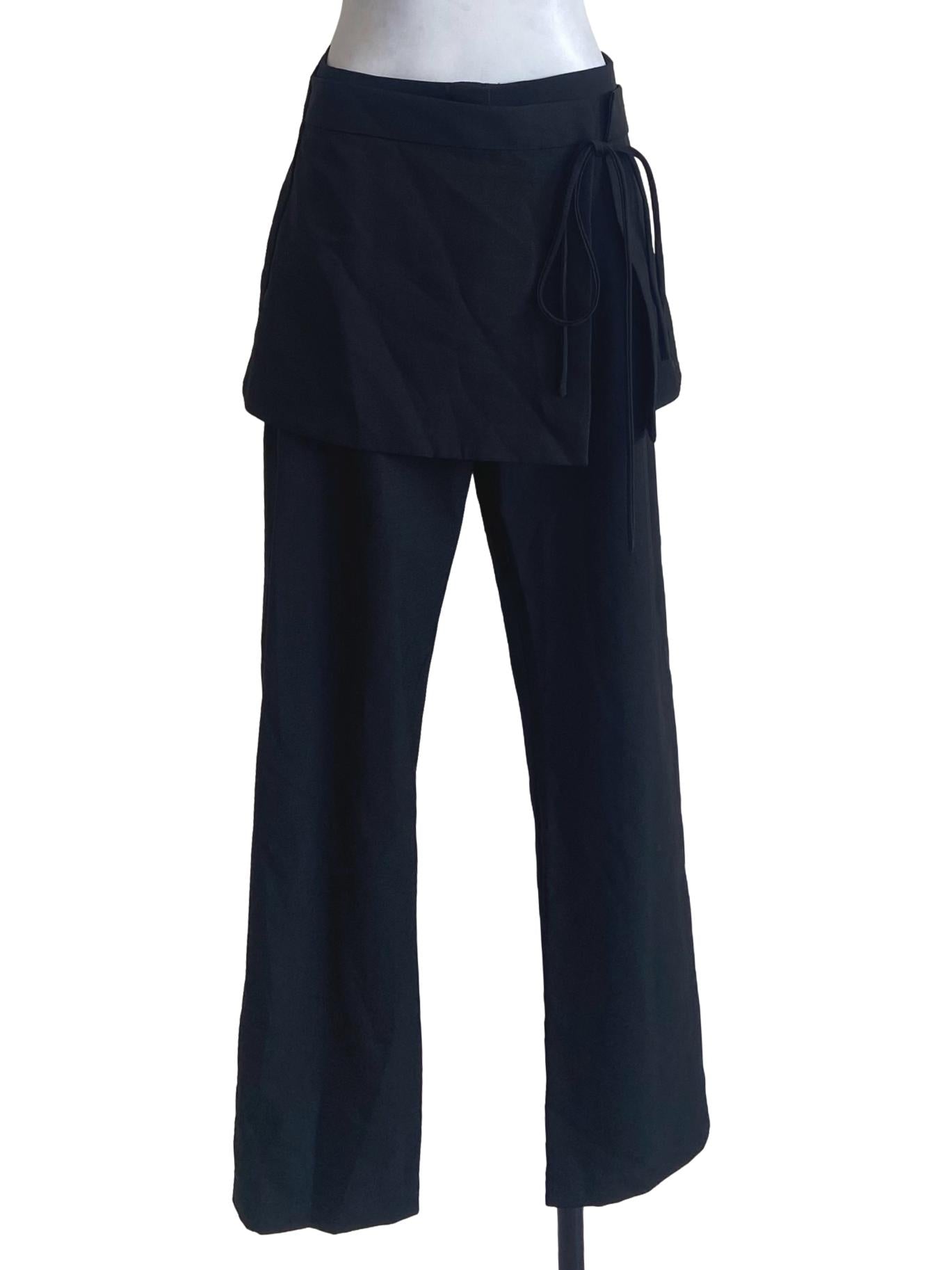 Black Highwaist & Half Skirt Pants