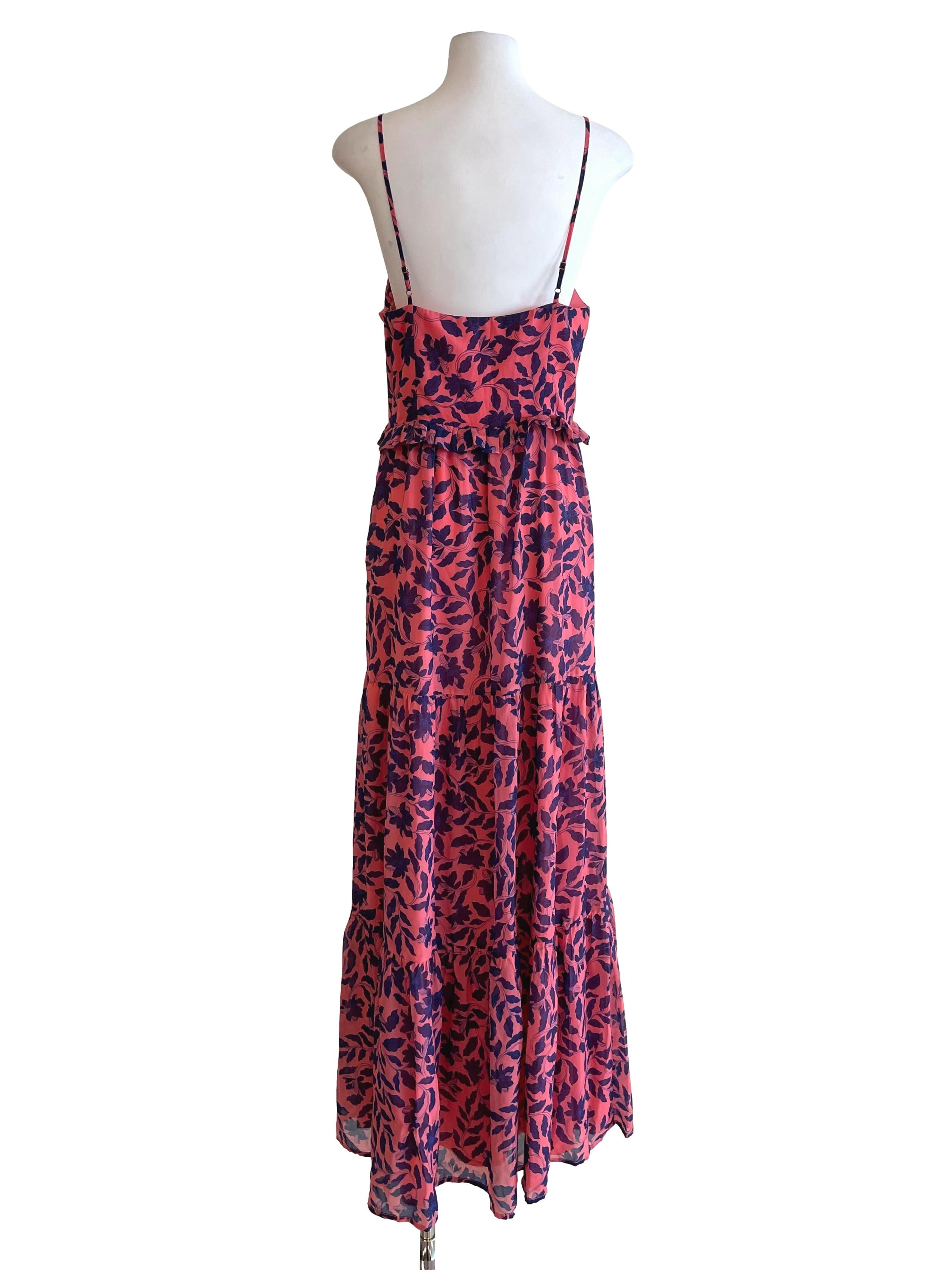 Punch Pink Floral Chiffon Cami Dress