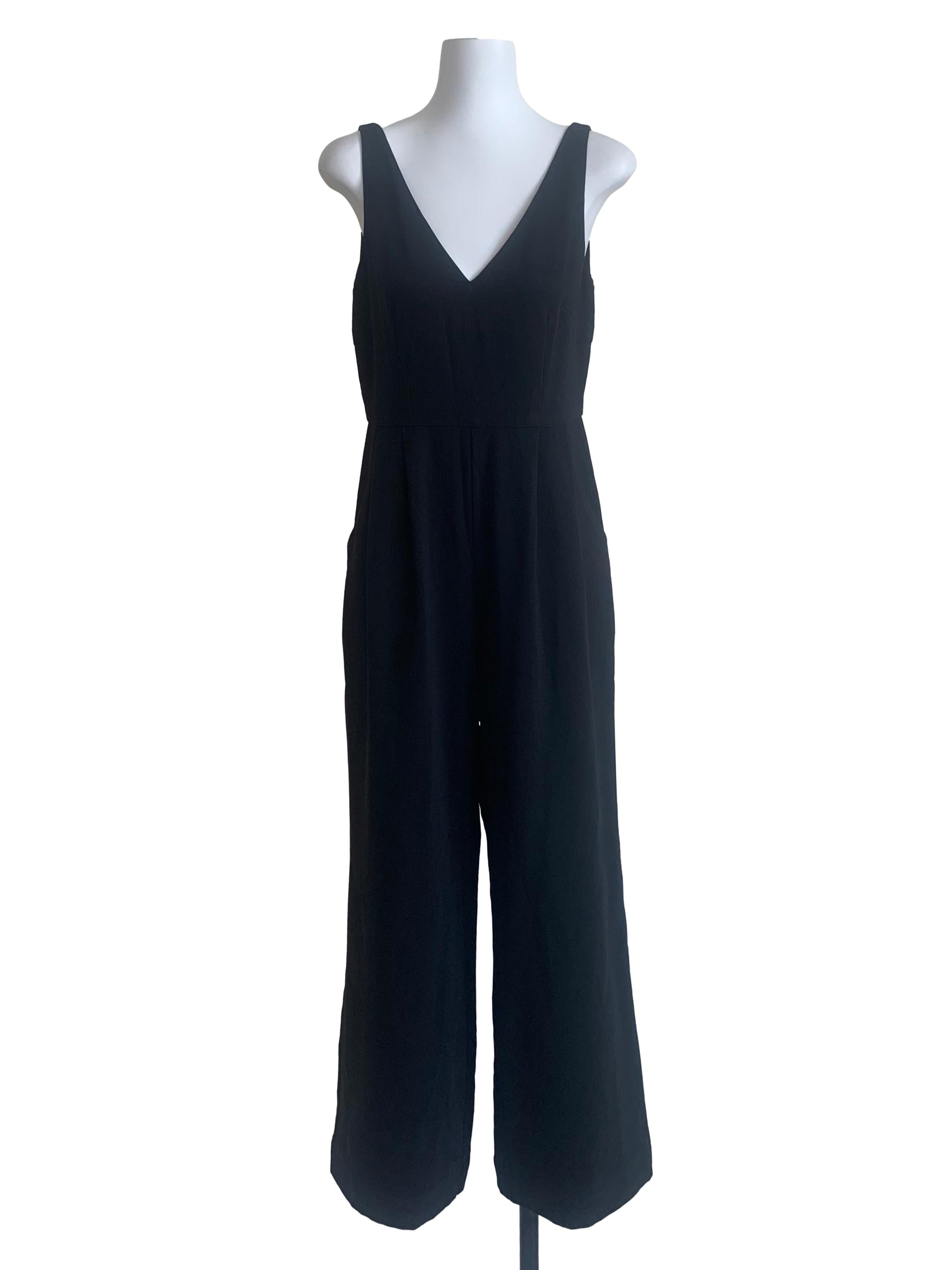 Black V-Neck Jumpsuit OSN