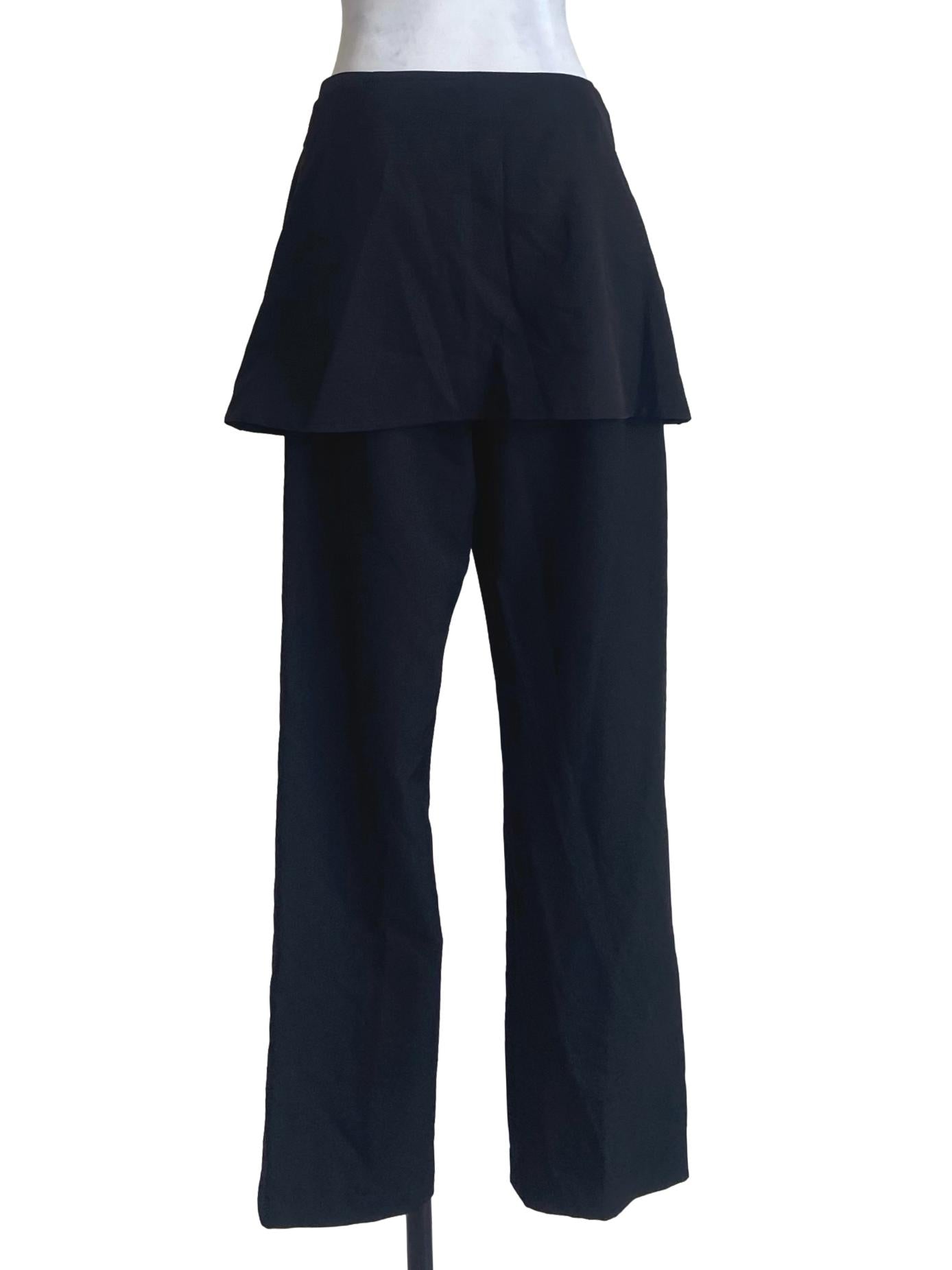 Black Highwaist & Half Skirt Pants