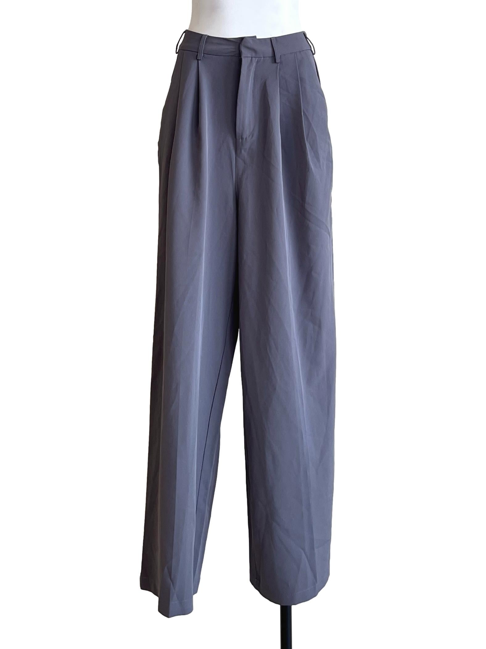 Slate Grey Wide Leg Pants