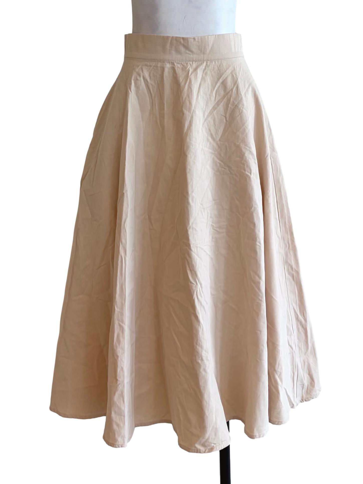 Cream Beige A-Line Skirt TTR
